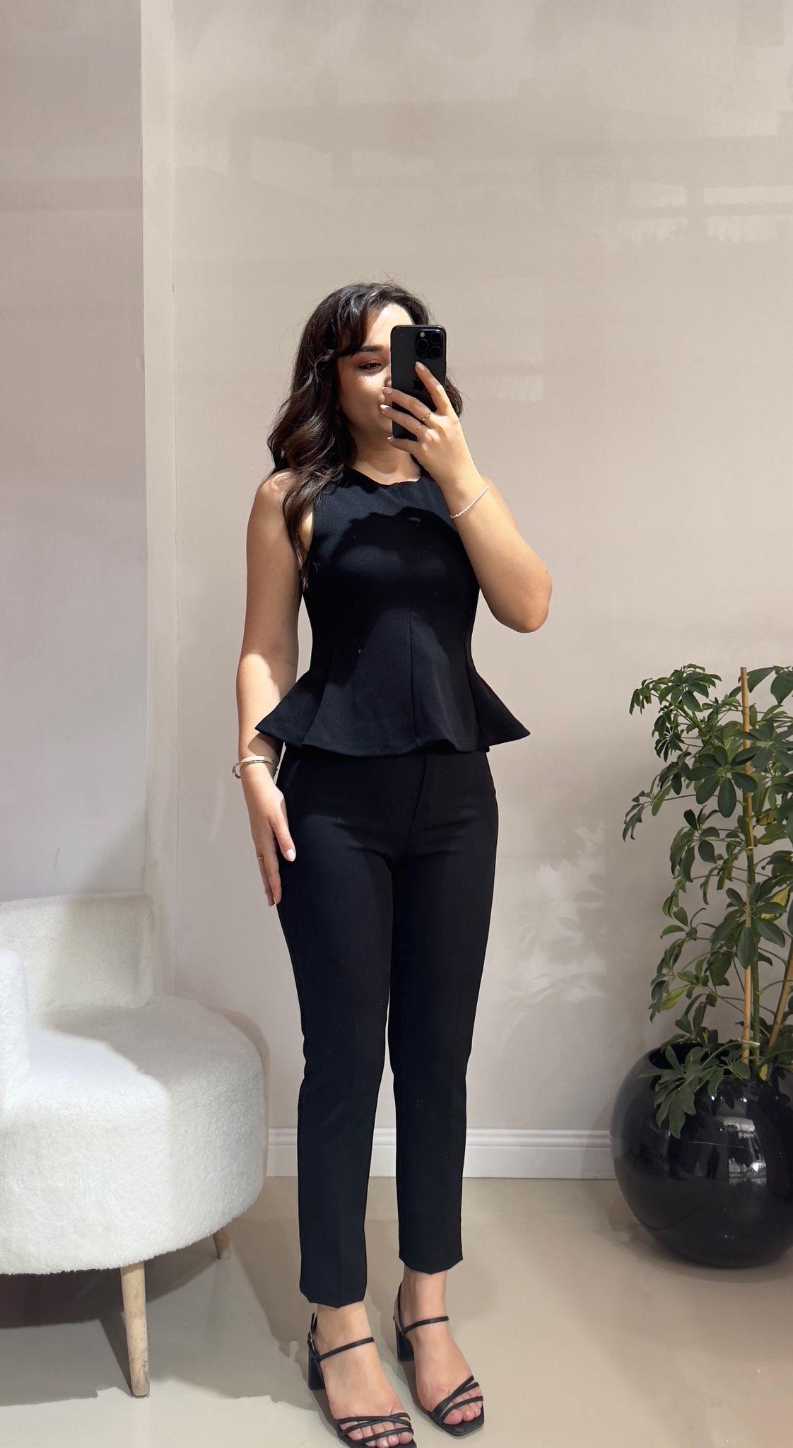 Siyah Peplum Bluz