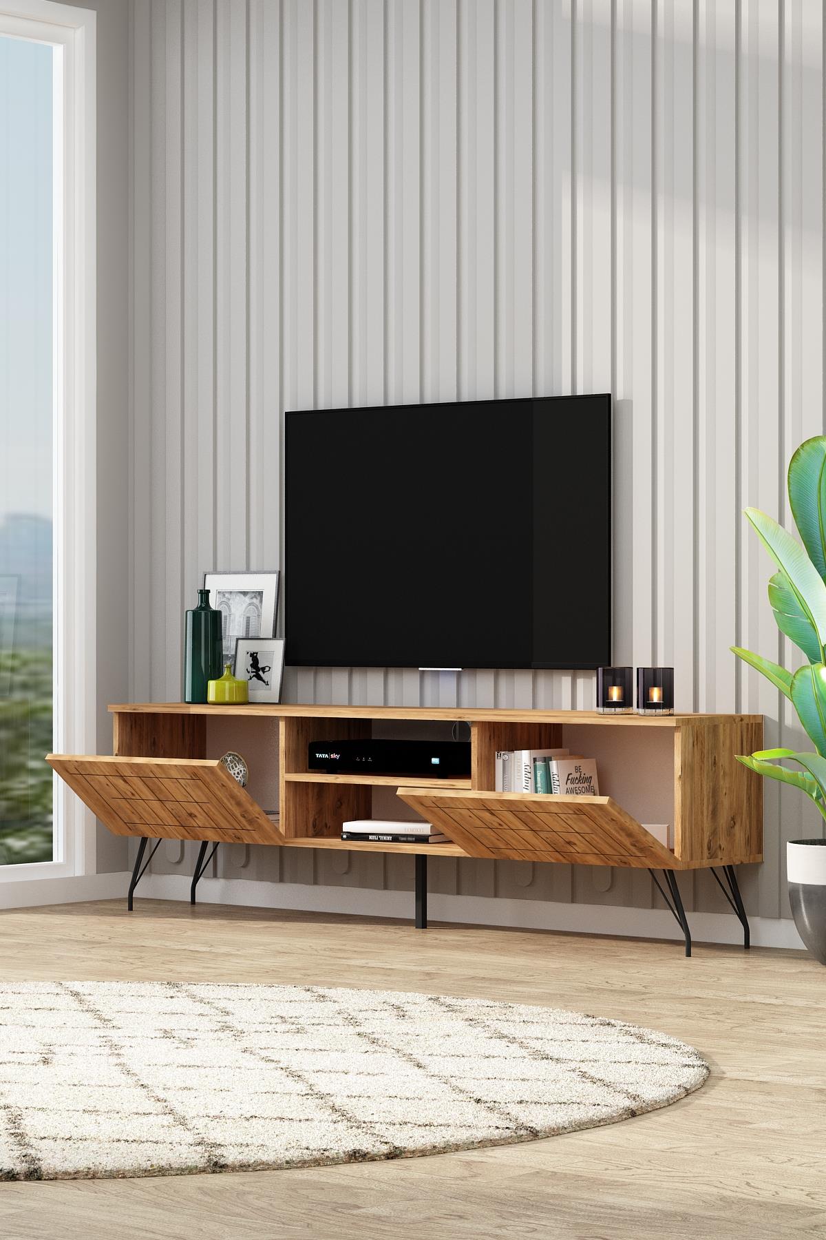 Breda 180 cm Tv Ünitesi Televizyon Sehpası Atlantik Çam