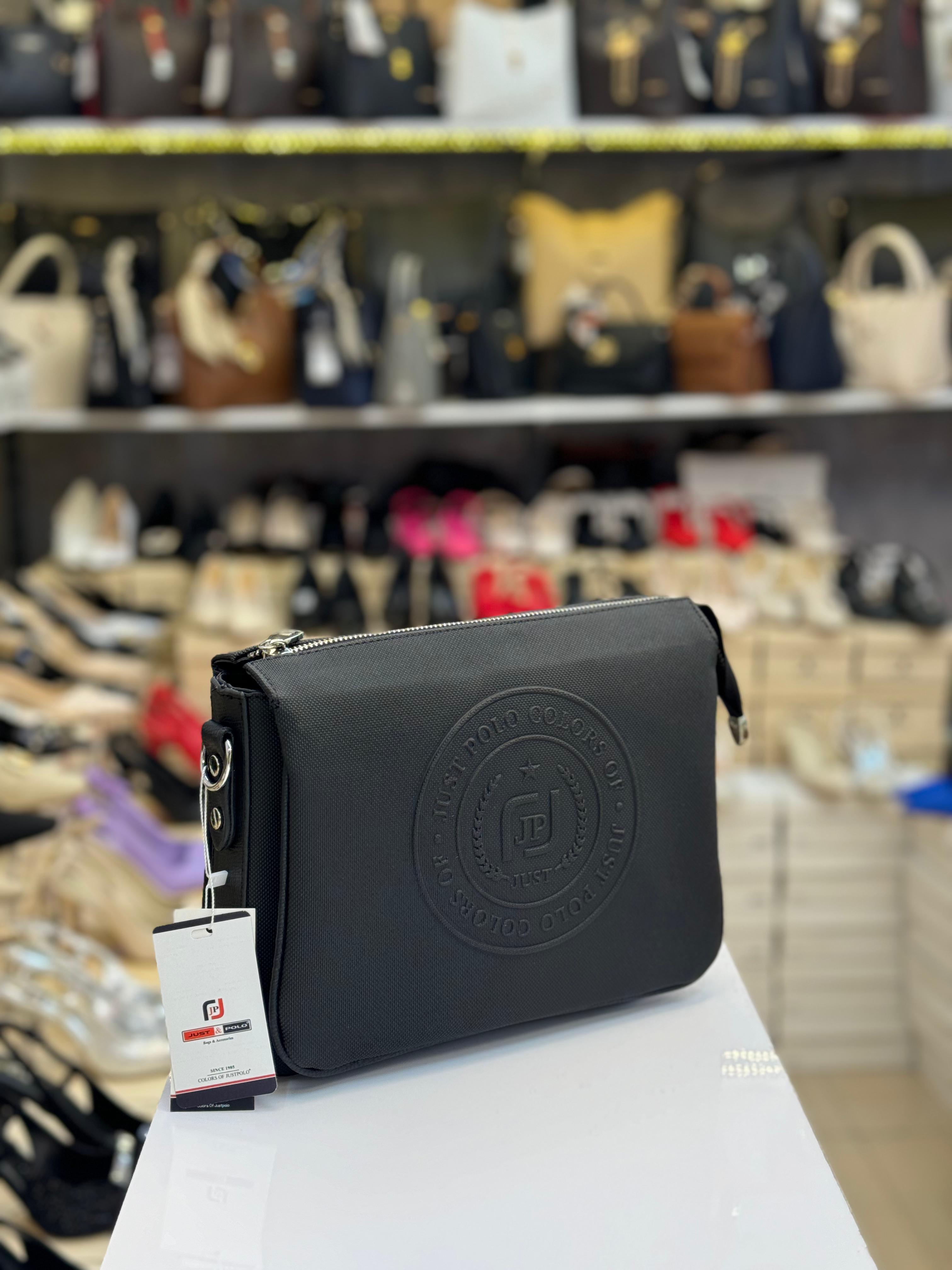 3 Bölmeli Çapraz Çanta Siyah Just POLO