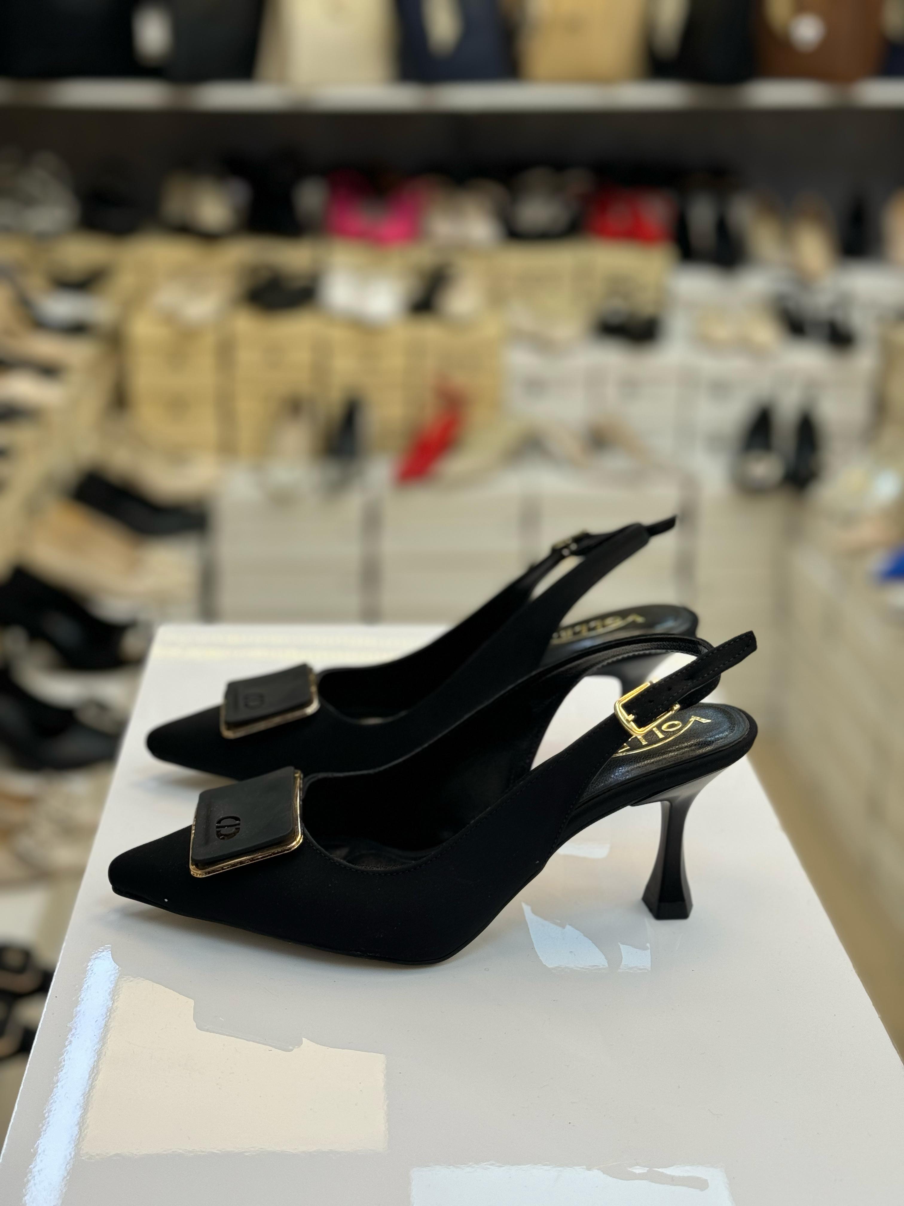 Arkası Açık İthal Tokalı Rahat Stiletto