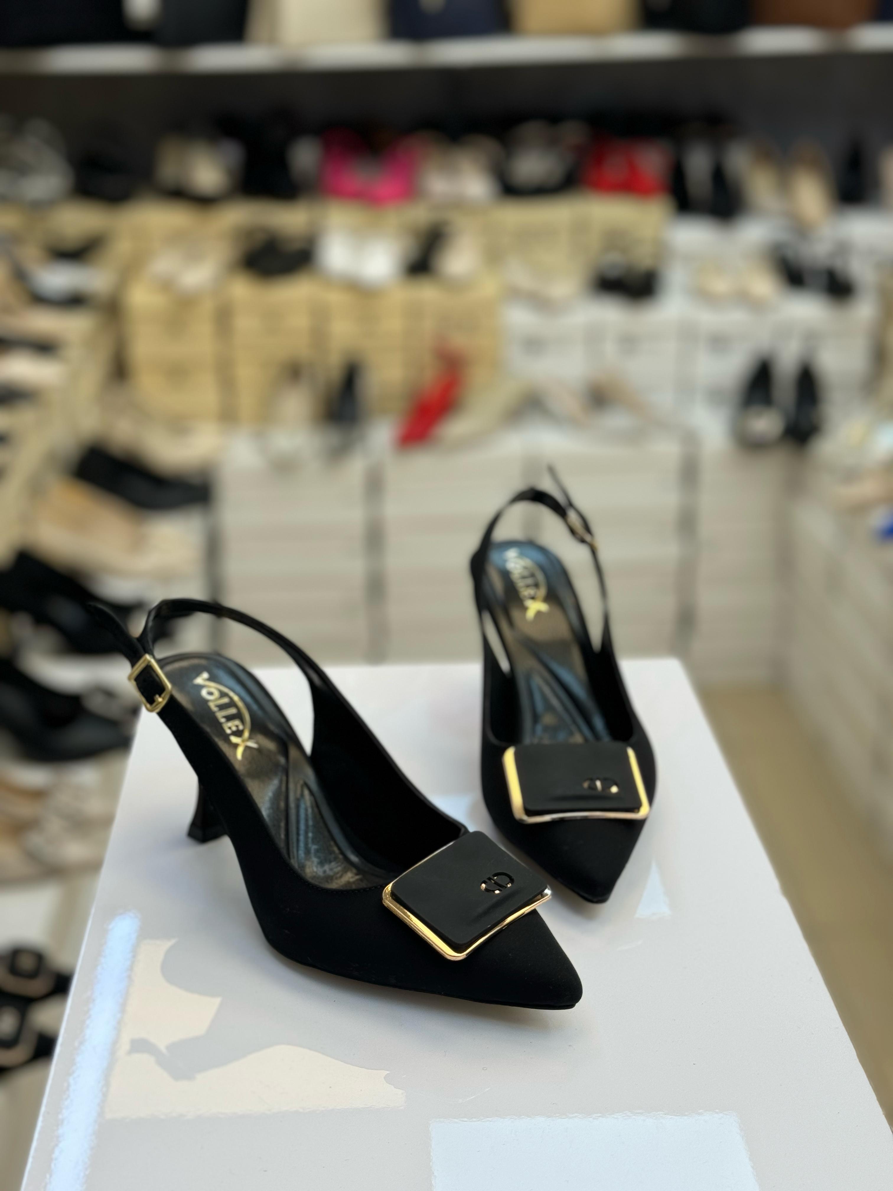 Arkası Açık İthal Tokalı Rahat Stiletto