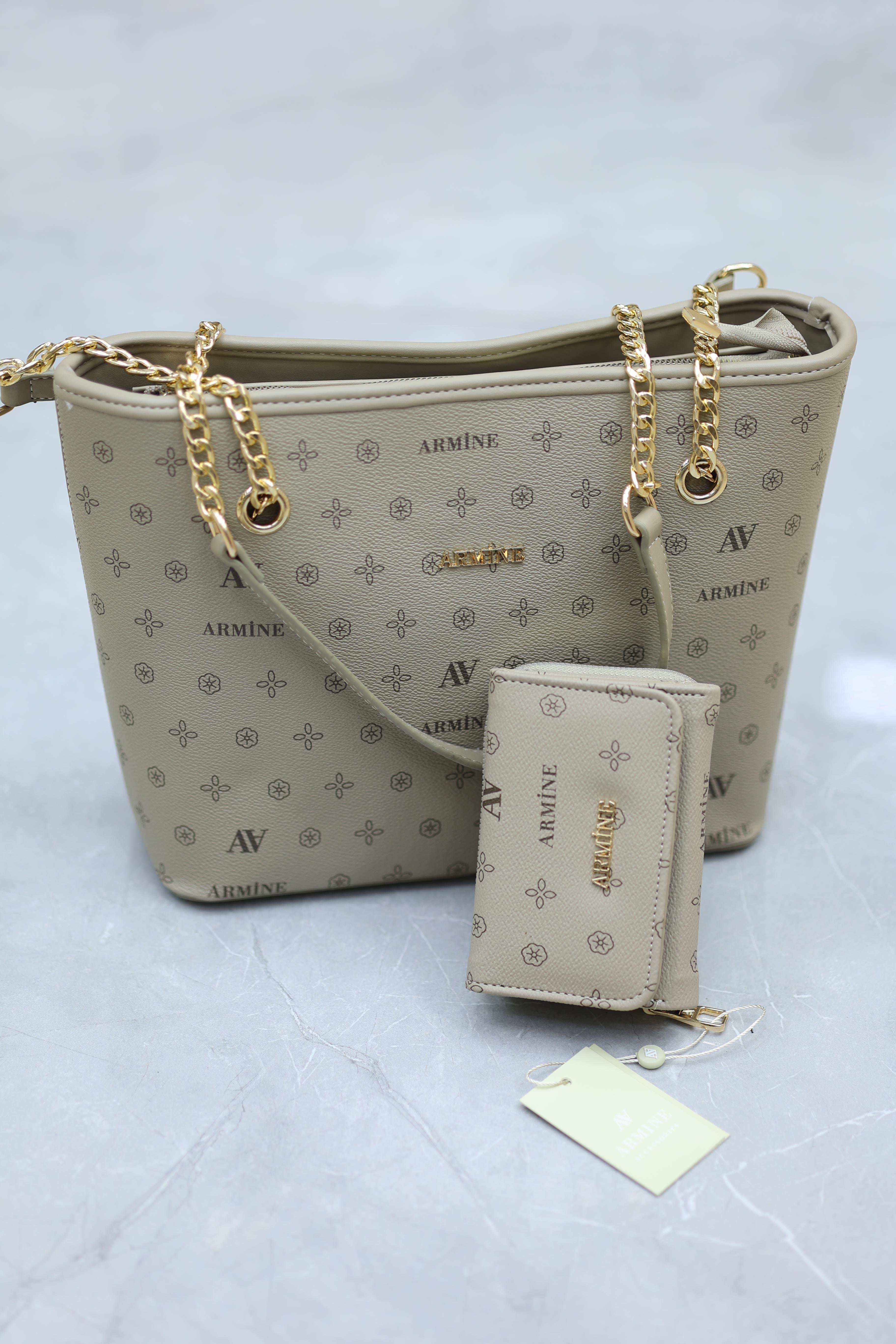 Armine Vizon Baskılı Çanta & Cüzdan Takımı