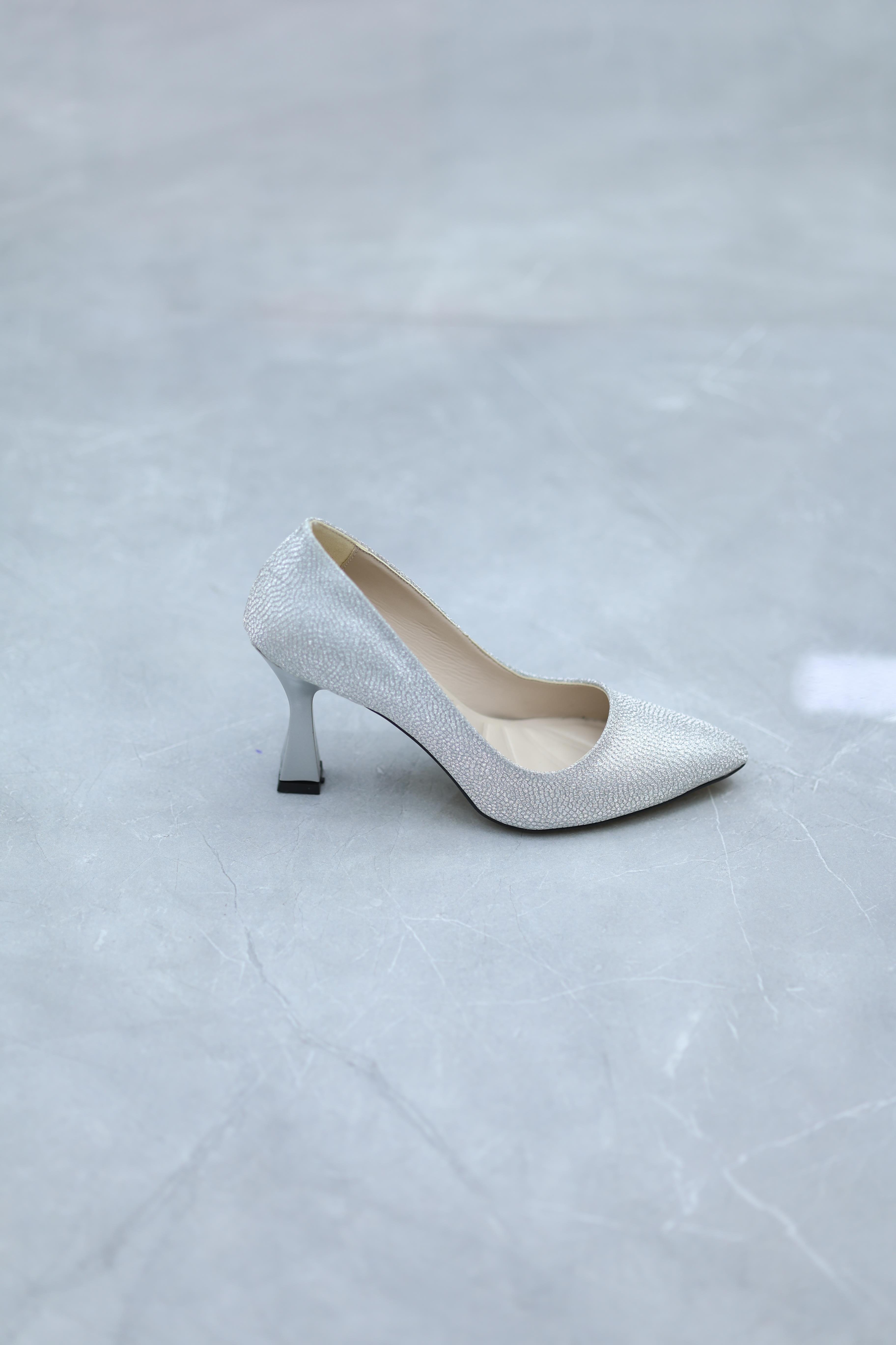 Baskılı Gümüş Stiletto