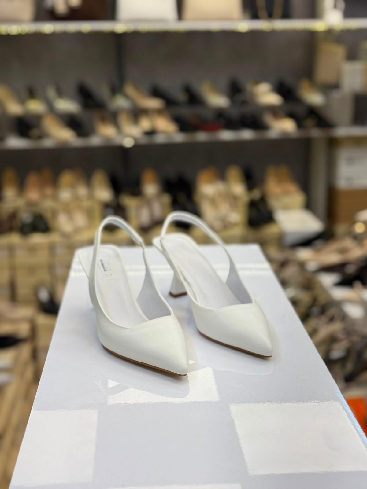 Beyaz Şık Stiletto Düğün Nişan Davet Ayakkabısı
