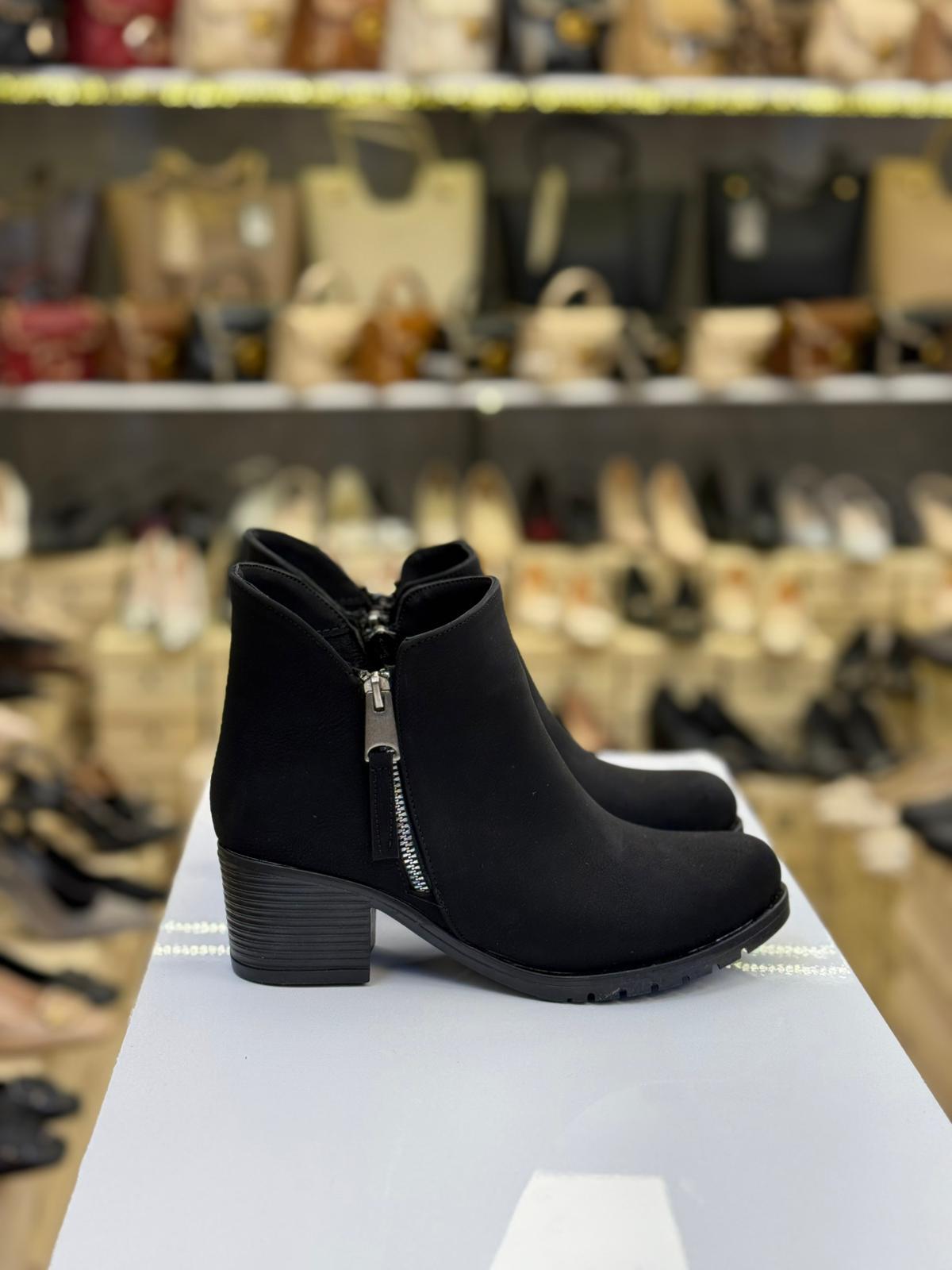 Çift Fermuarlı Topuklu Kadın Bot