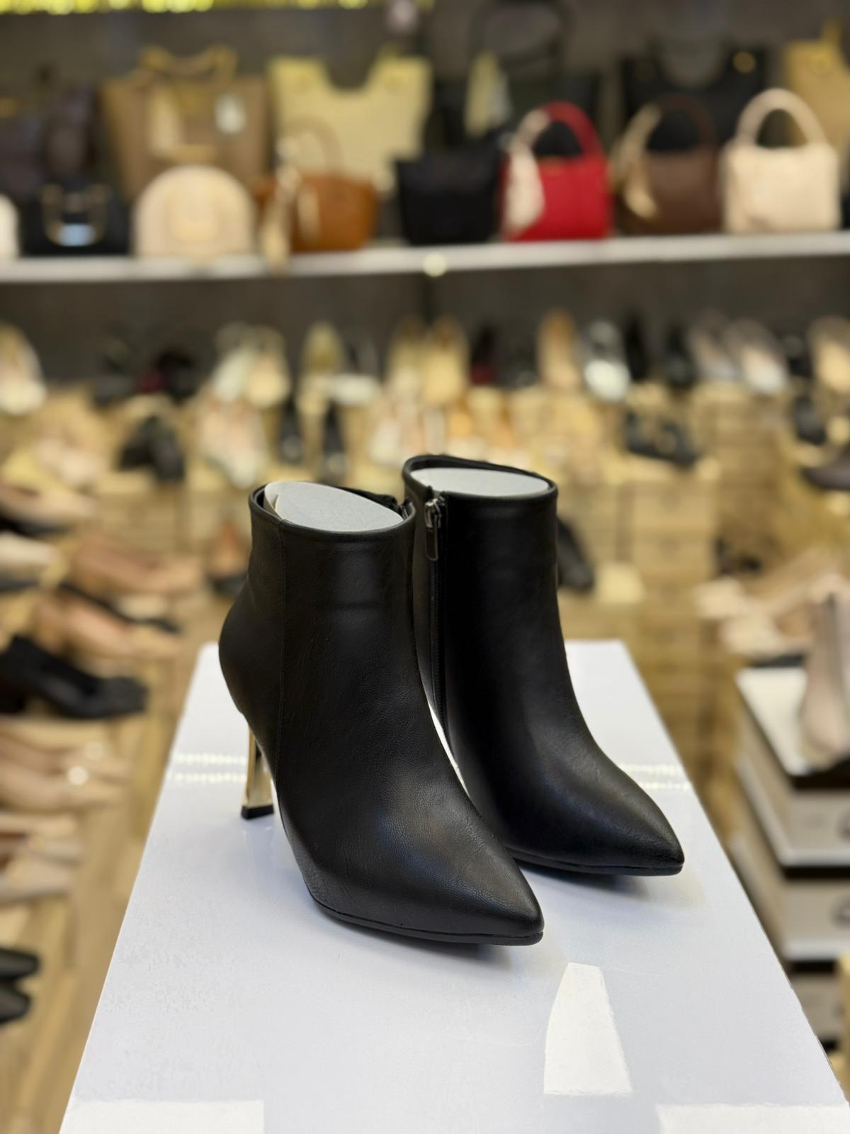 Gold Topuklu Fermuarlı Bot