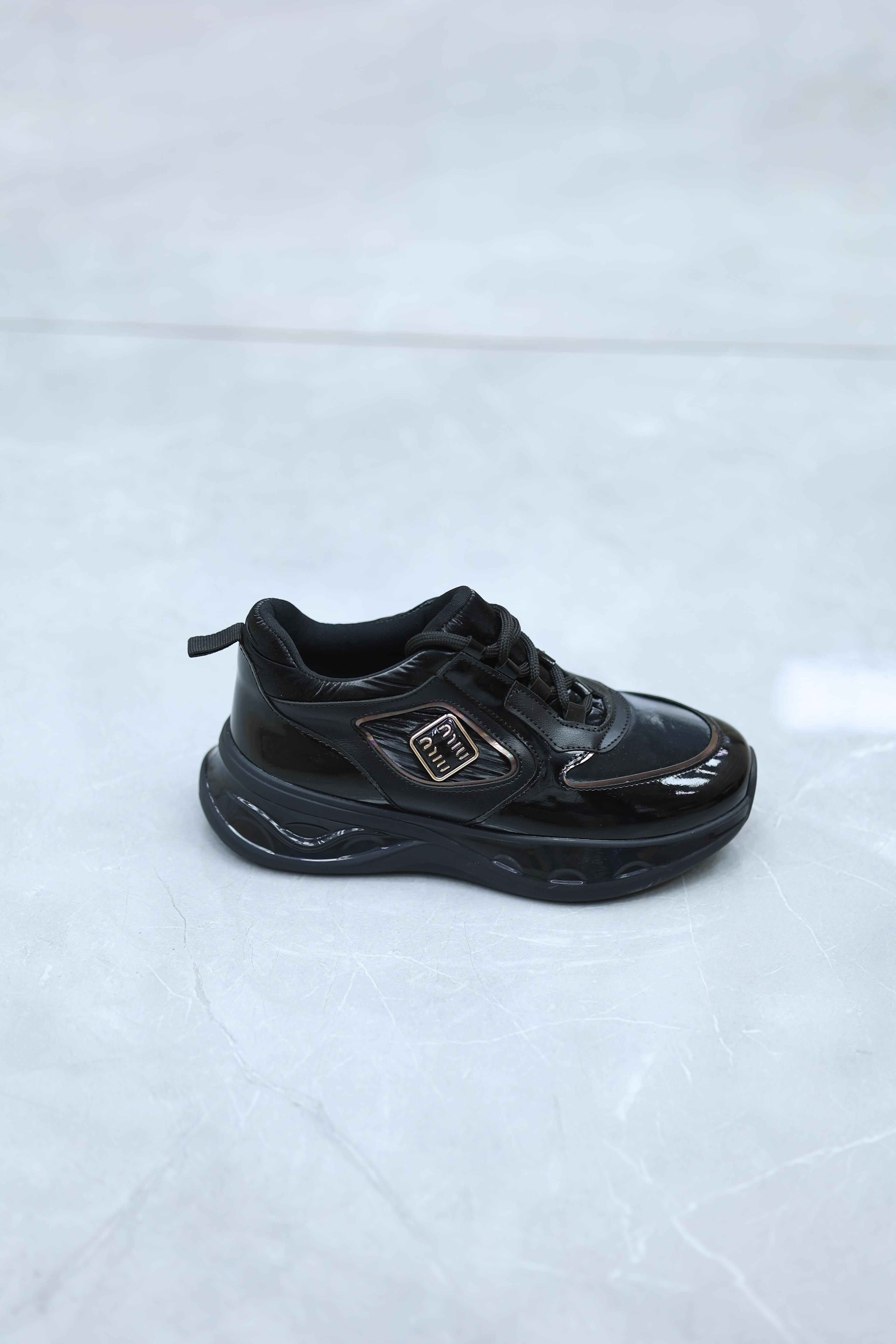 Günlük Sneaker Kadın Spor Ayakkabı Ortopedik Siyah