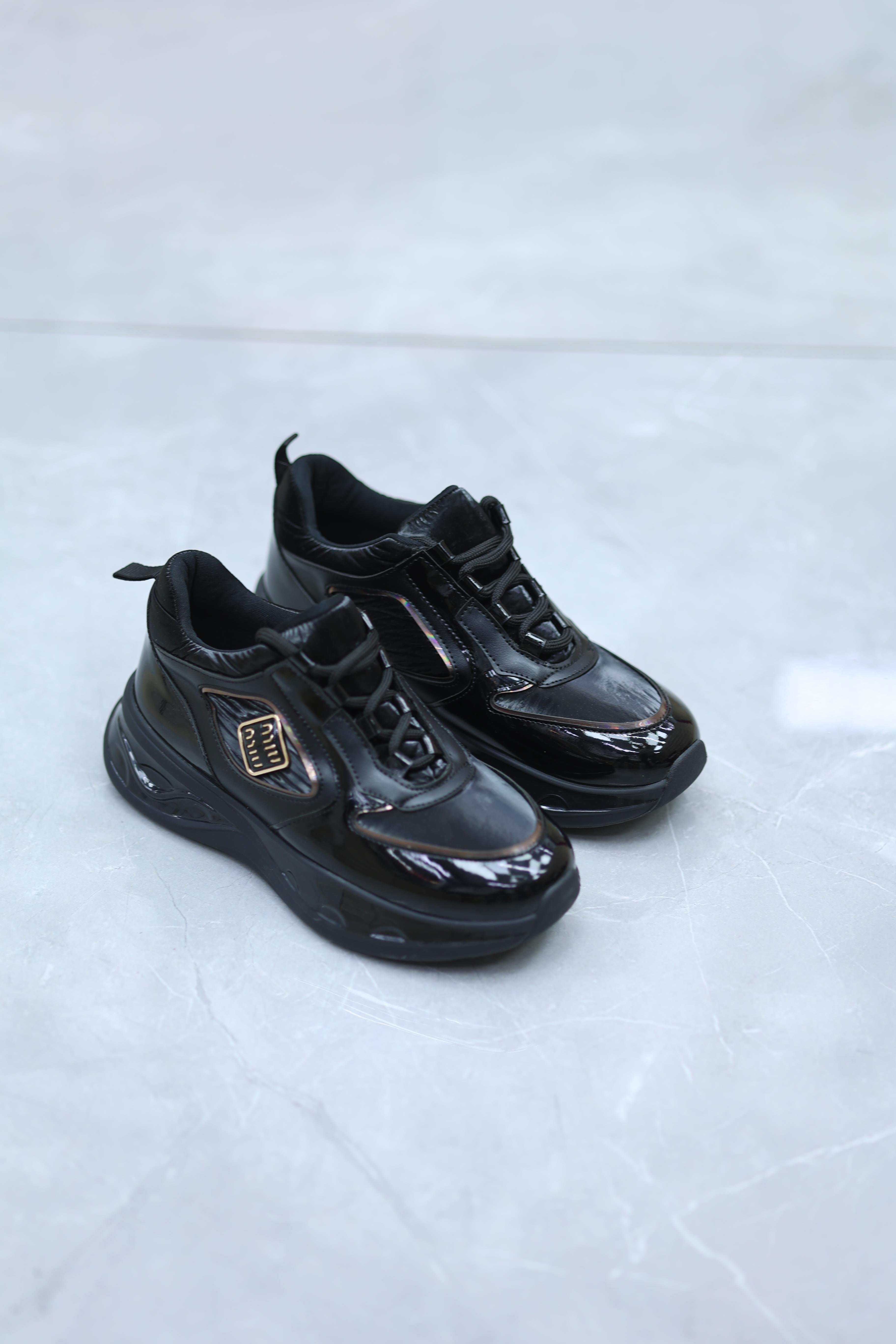 Günlük Sneaker Kadın Spor Ayakkabı Ortopedik Siyah