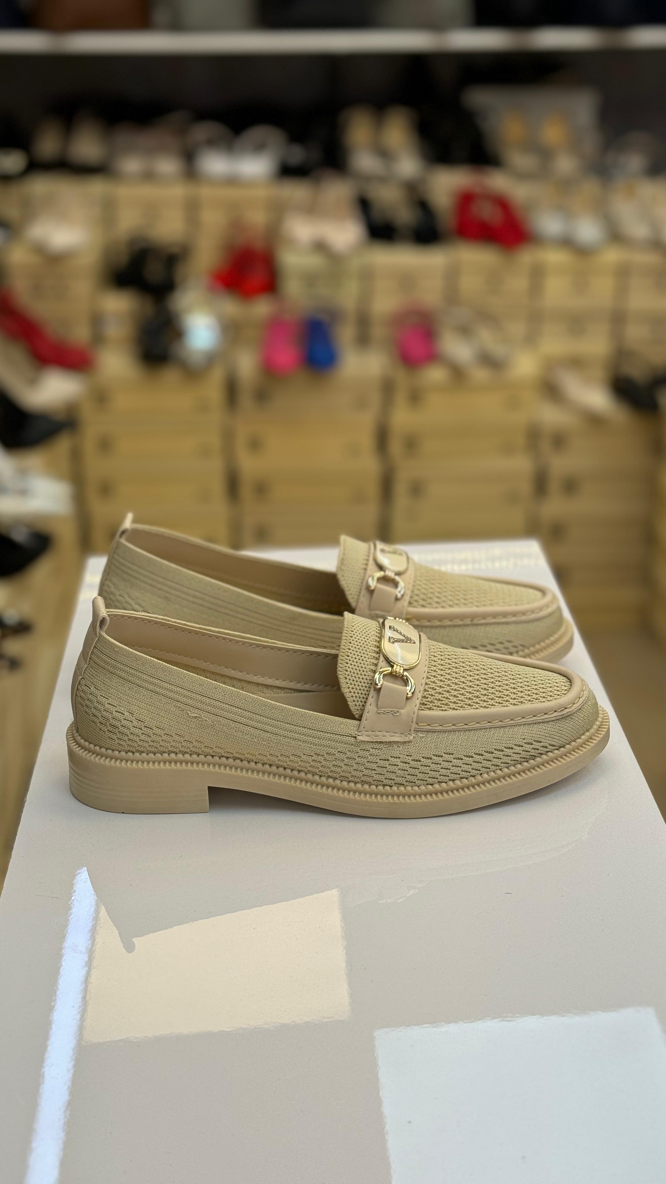 Günlük Triko Örgü Çok Rahat Babet Ten Rengi