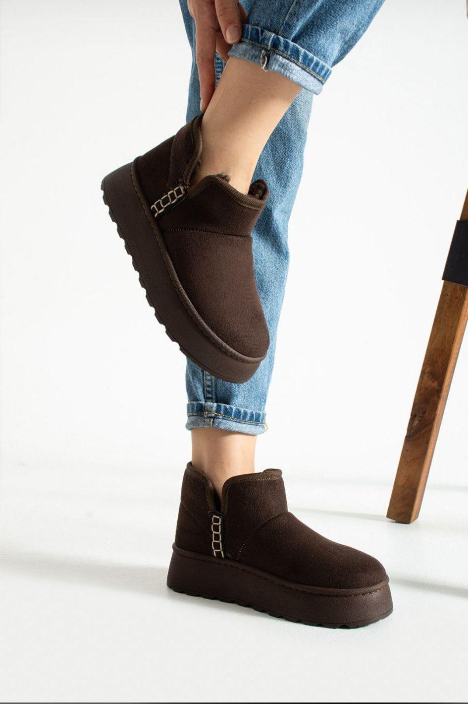 İçi Kürklü Kadın Bot UG Kahve