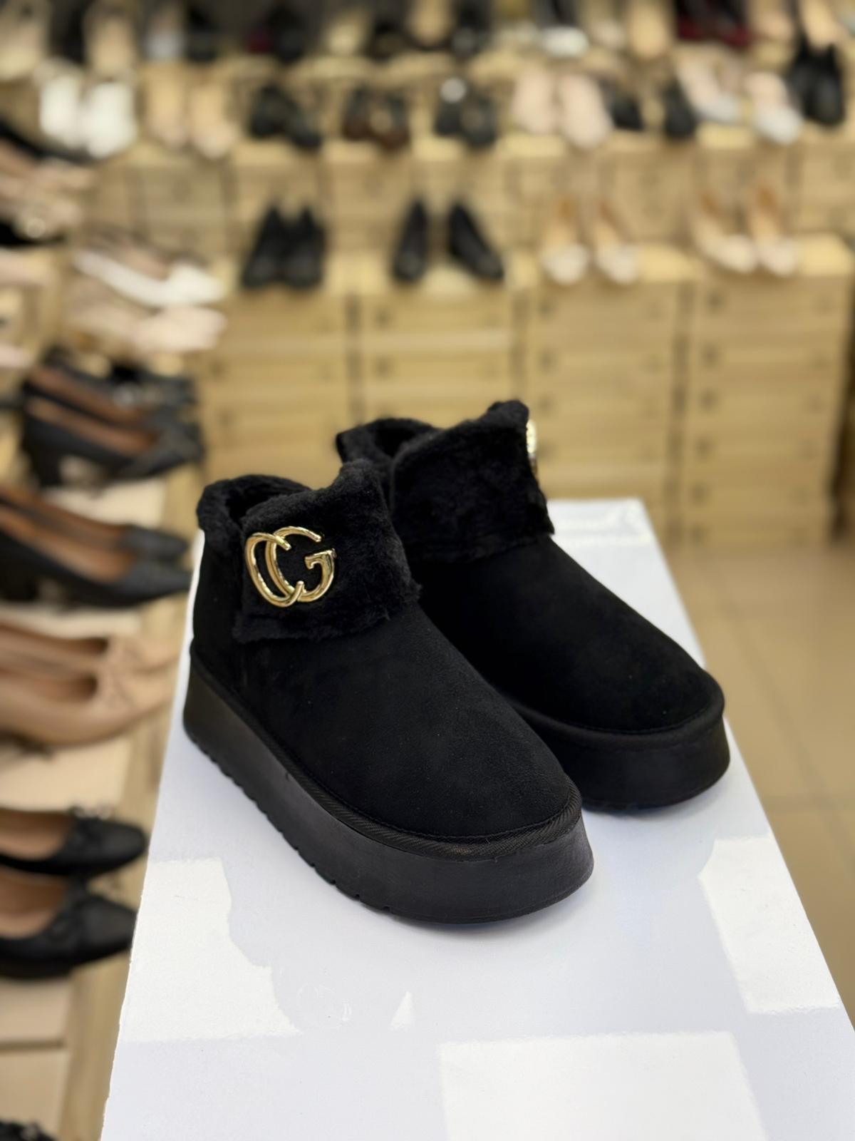 İçi Kürklü Kalın Taban Bağcıksız Siyah FL-11