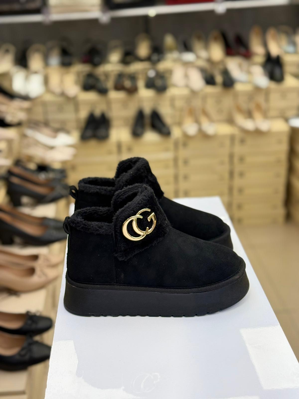 İçi Kürklü Kalın Taban Bağcıksız Siyah FL-11