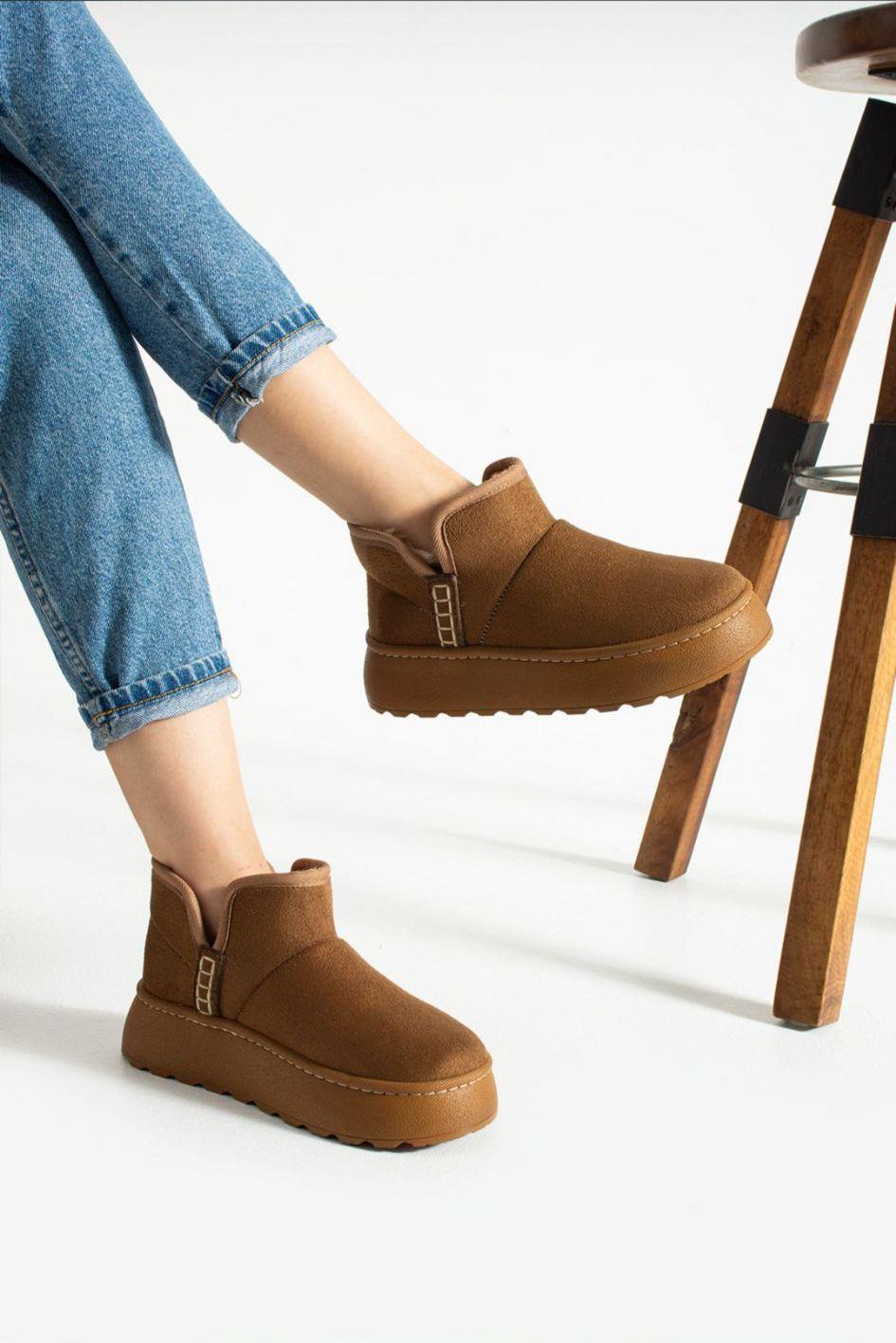 İçi Kürklü Kalın Taban Bot Taba