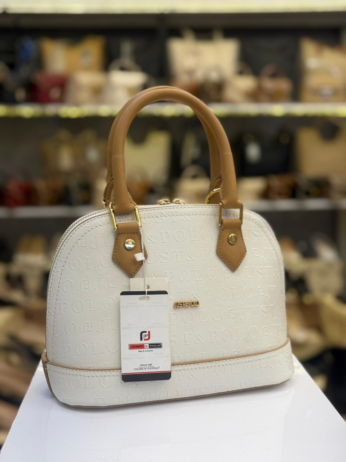 Just Polo Lazer Beyaz El Omuz Çantası