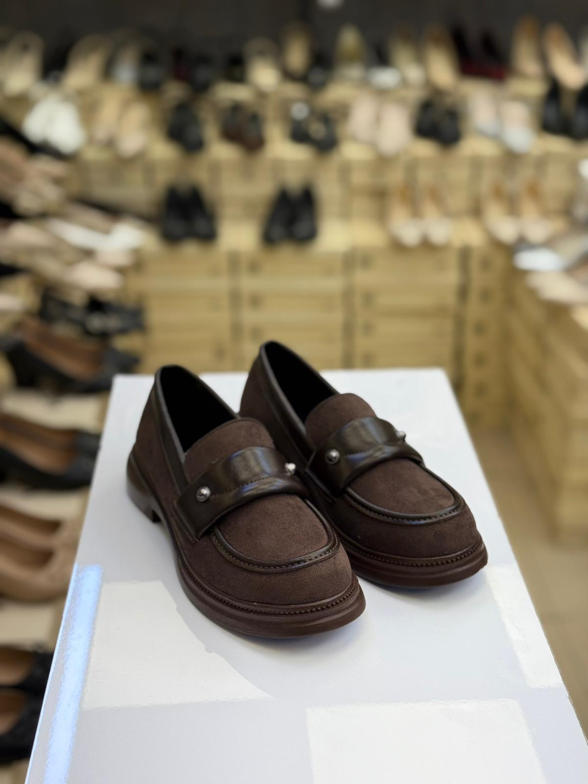 Kadın Loafer Süet Kahve YM1-KHV