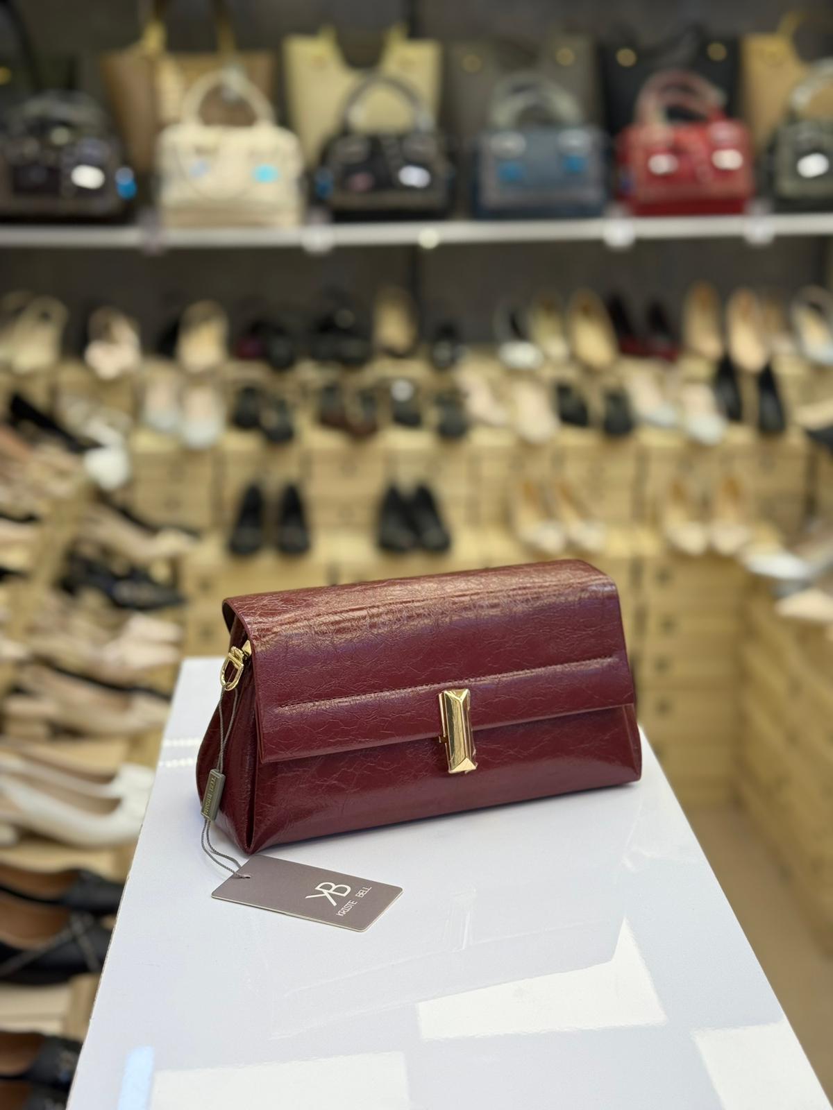 Kriste Bell Bordo Kırışık İthal Malzeme