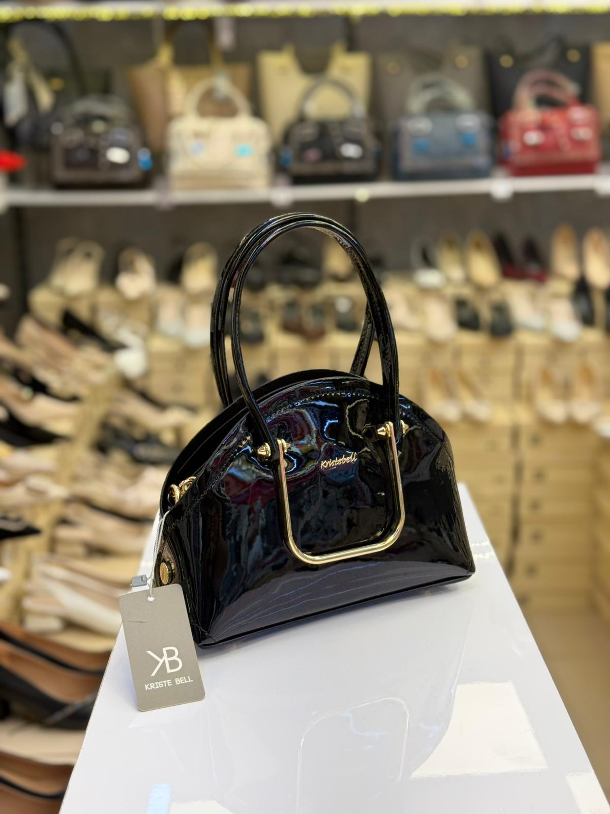 Kriste Bell El Çantası Rugan Siyah