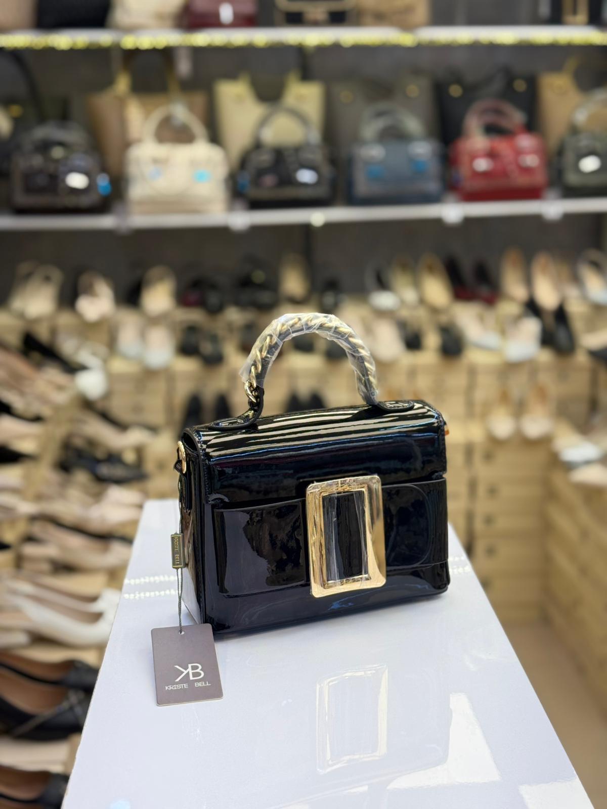 Kriste Bell İthal Gold Kare Toka Aksesuarlı Kadın Uzun Askılı Çanta