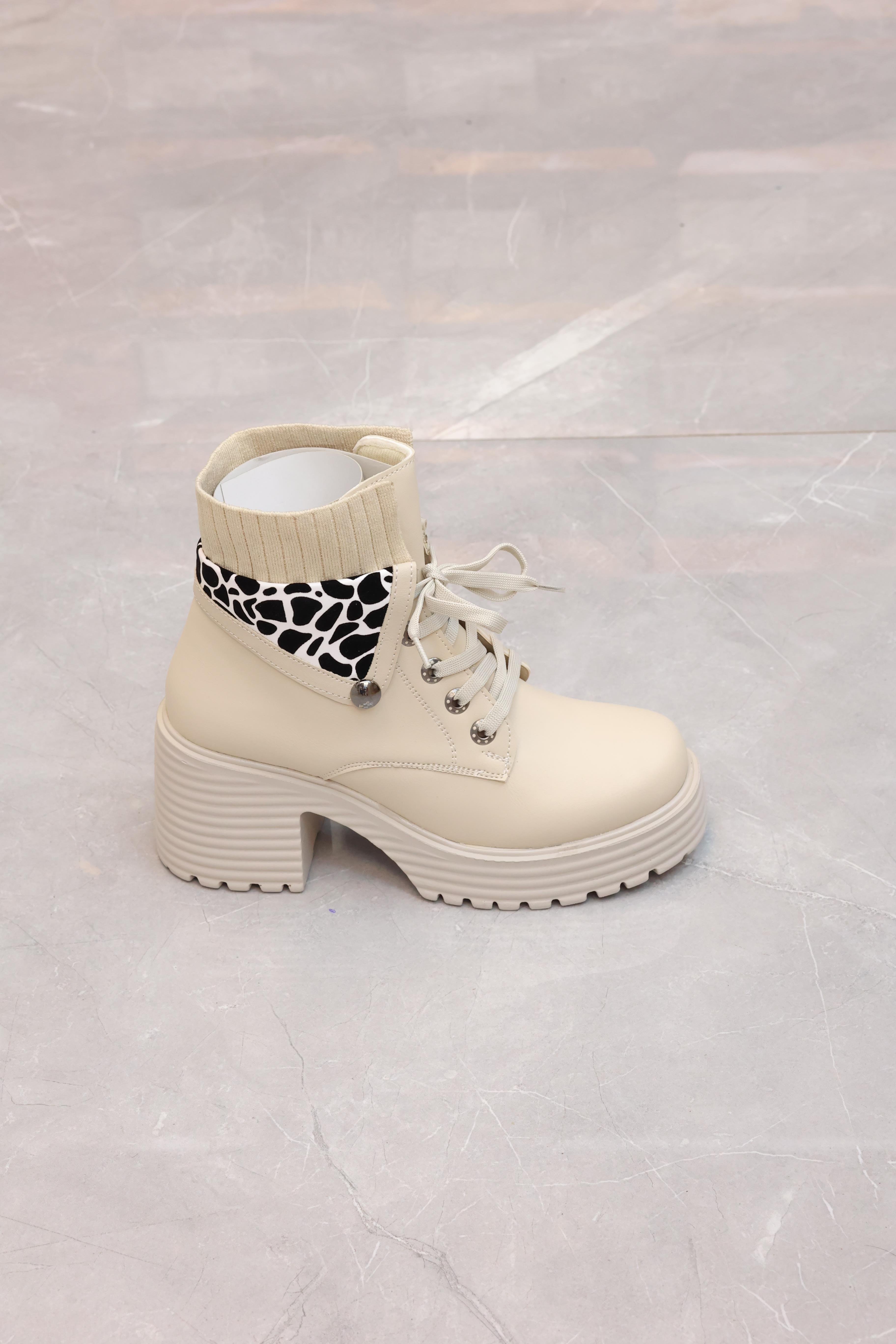 Leopar Desenli Platform Bot Ten Rengi