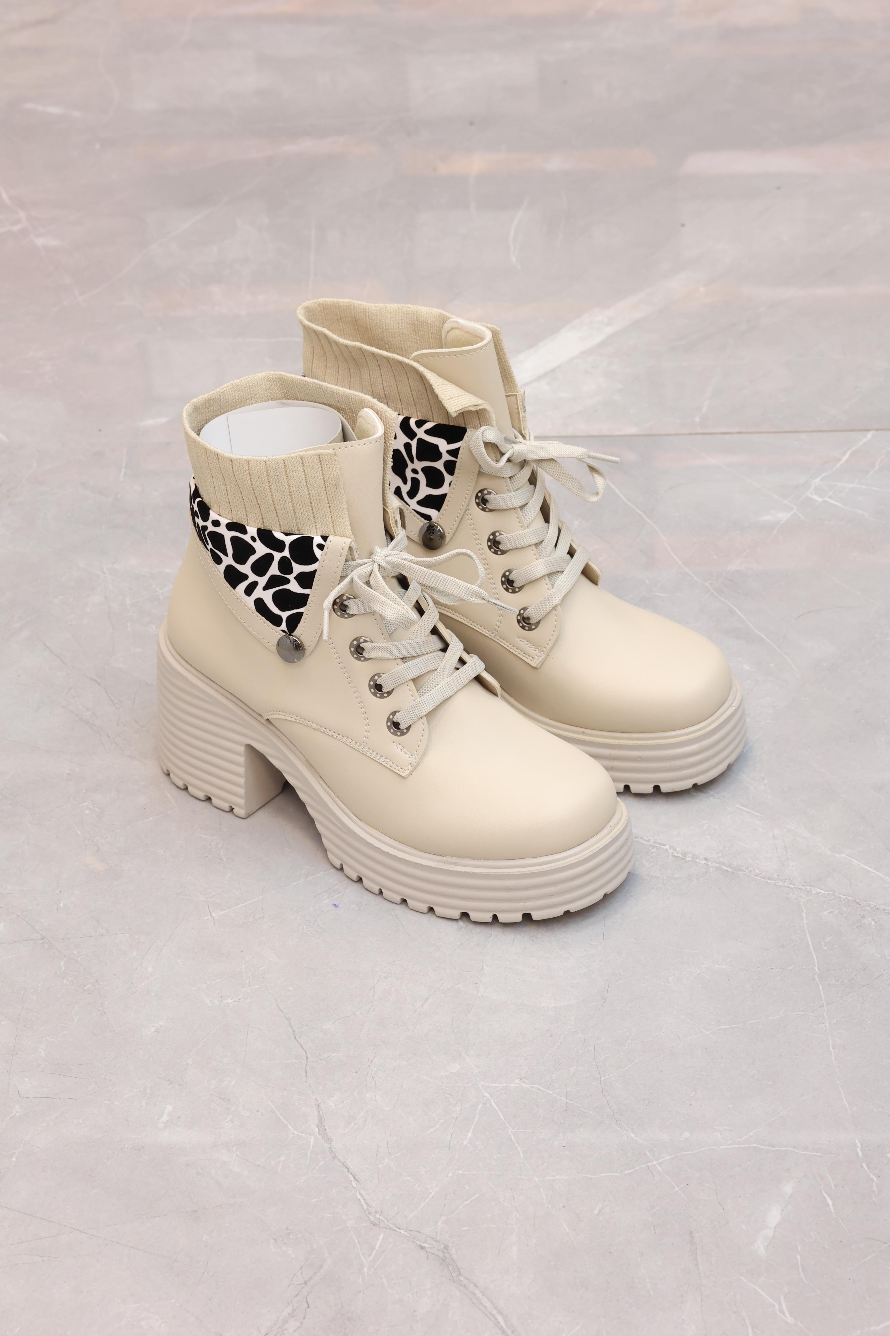 Leopar Desenli Platform Bot Ten Rengi