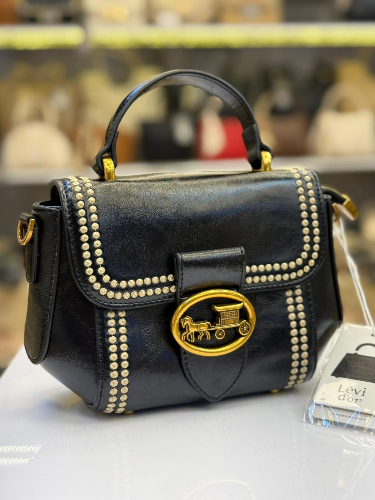 Levidor Omuz Çantası Benekli Siyah