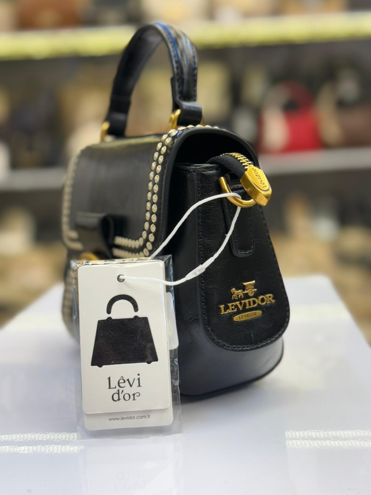 Levidor Omuz Çantası Benekli Siyah