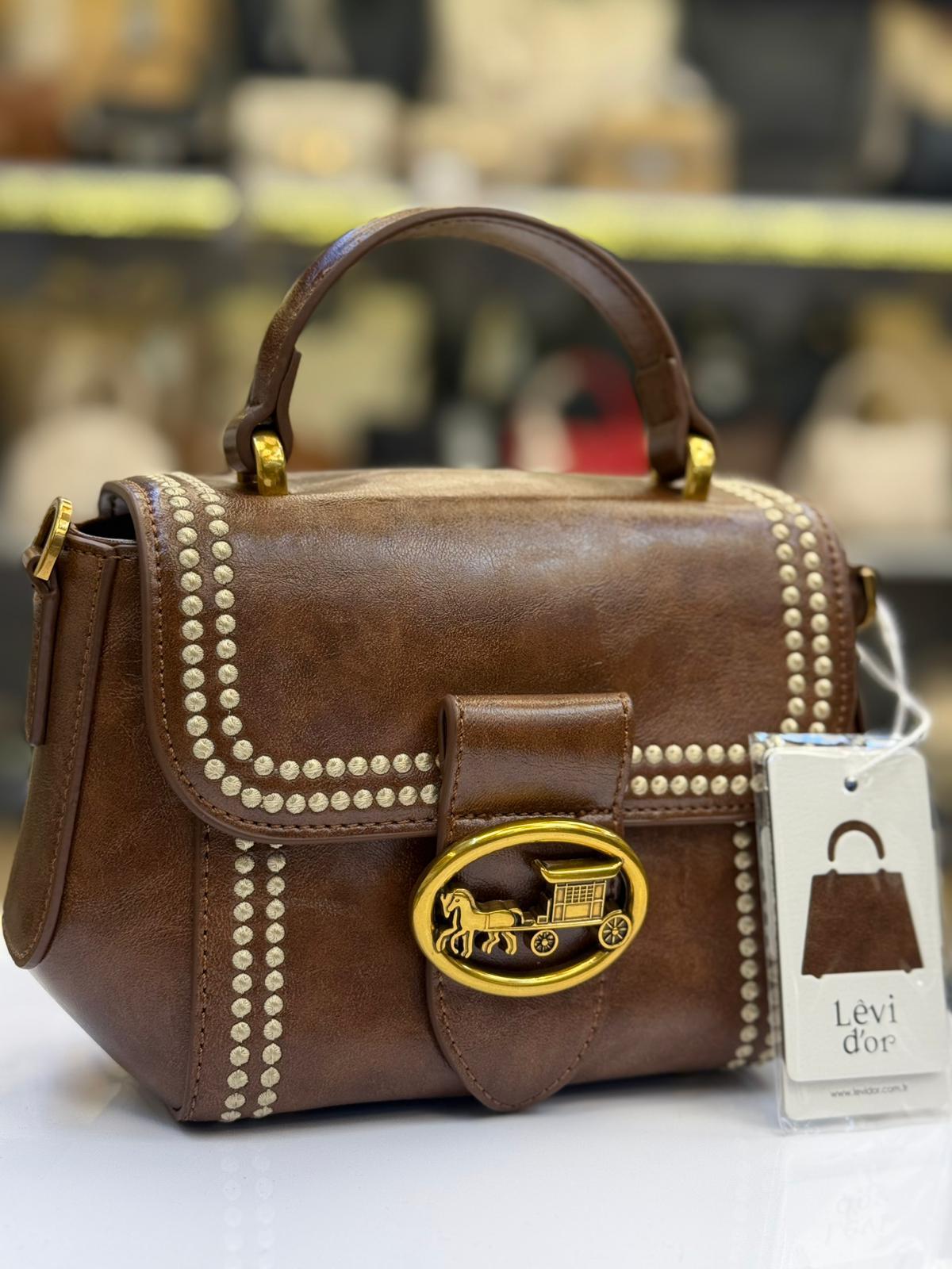 Levidor Omuz Çantası Benekli Taba