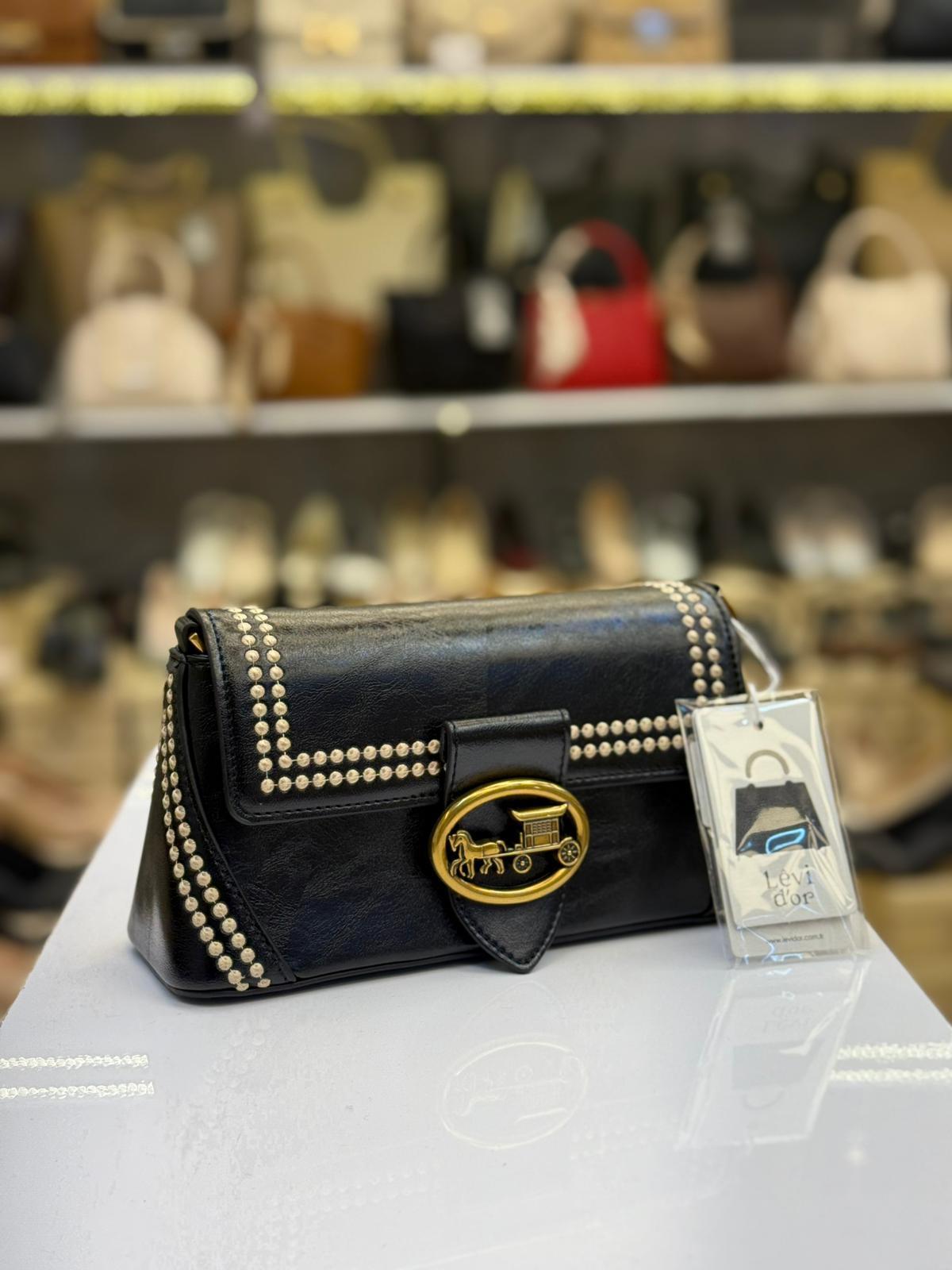 Levidor Siyah Benek Detay Omuz Çantası