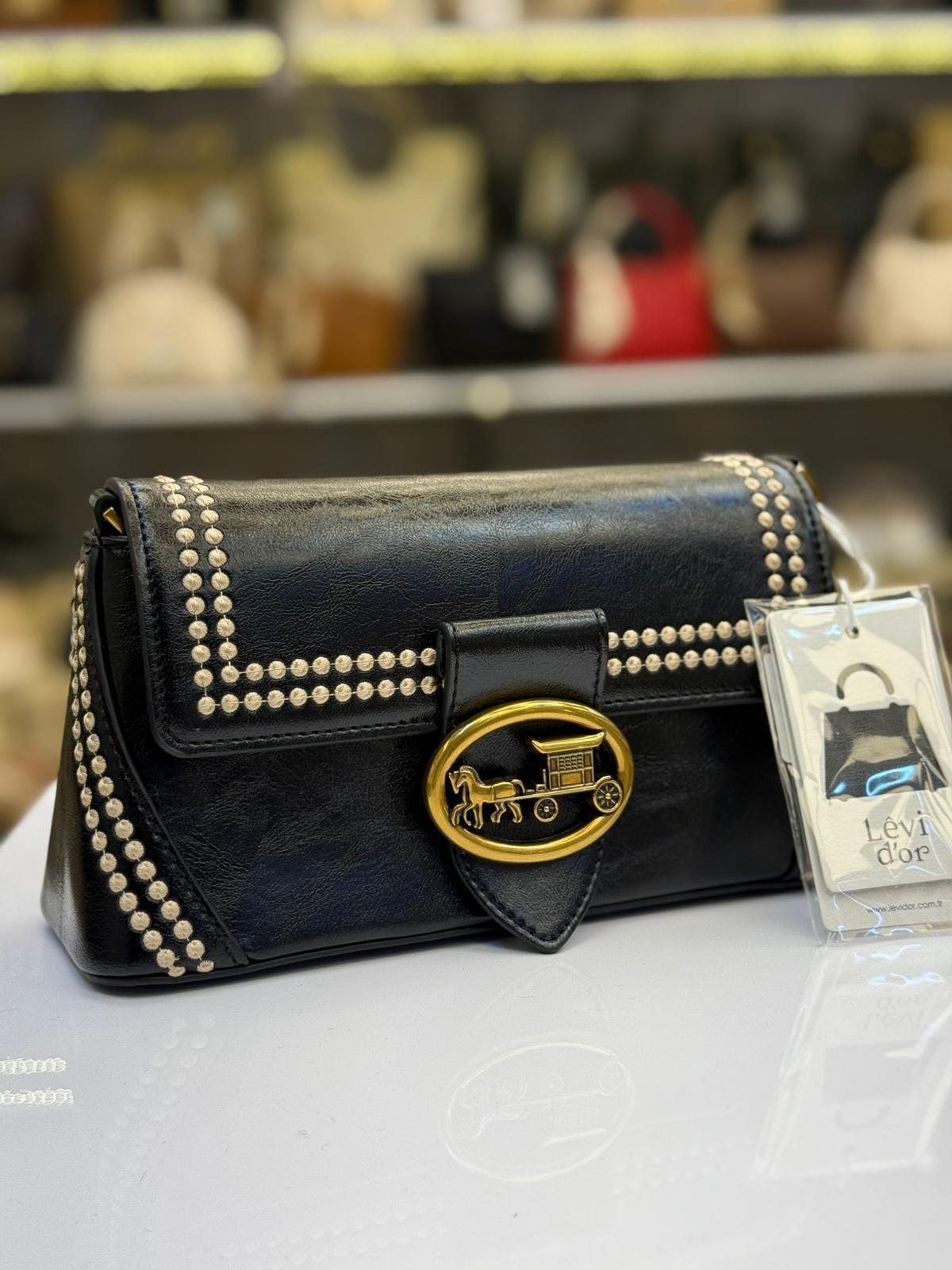 Levidor Siyah Benek Detay Omuz Çantası