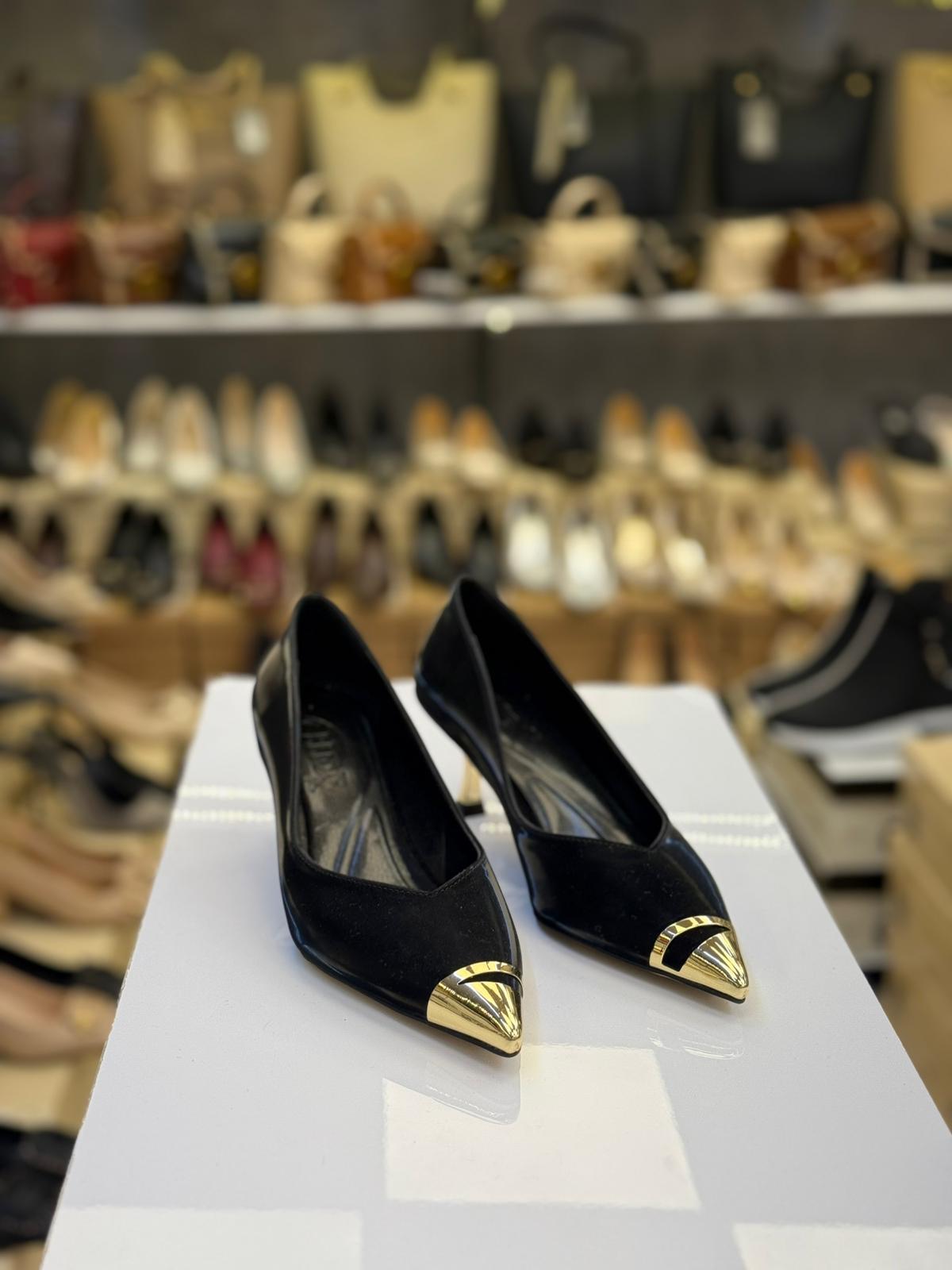 Önü Gold Demirli Mini Topuk Stiletto