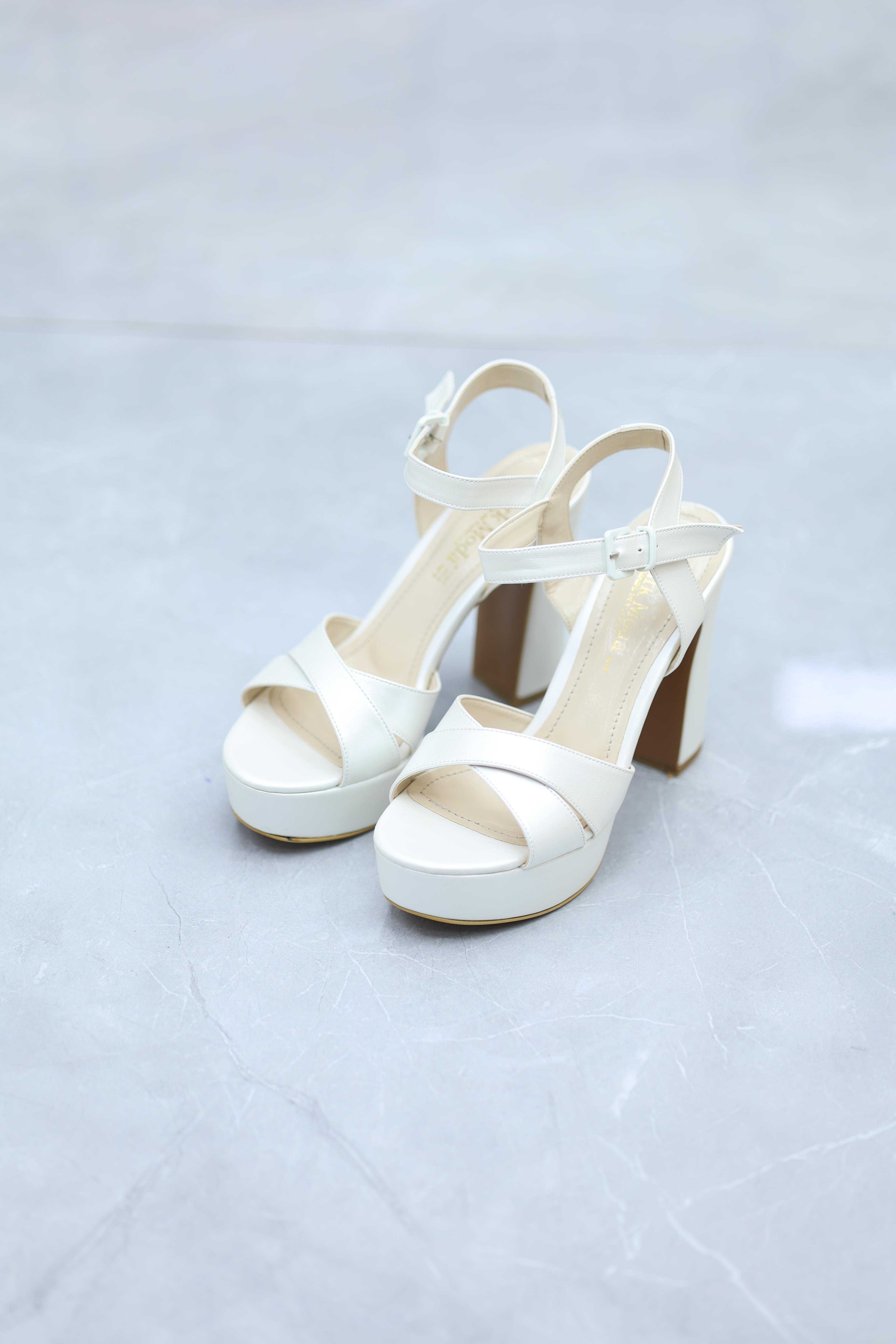 Platform Topuk Çok Rahat Kadın Ayakkabı Sedef Renk