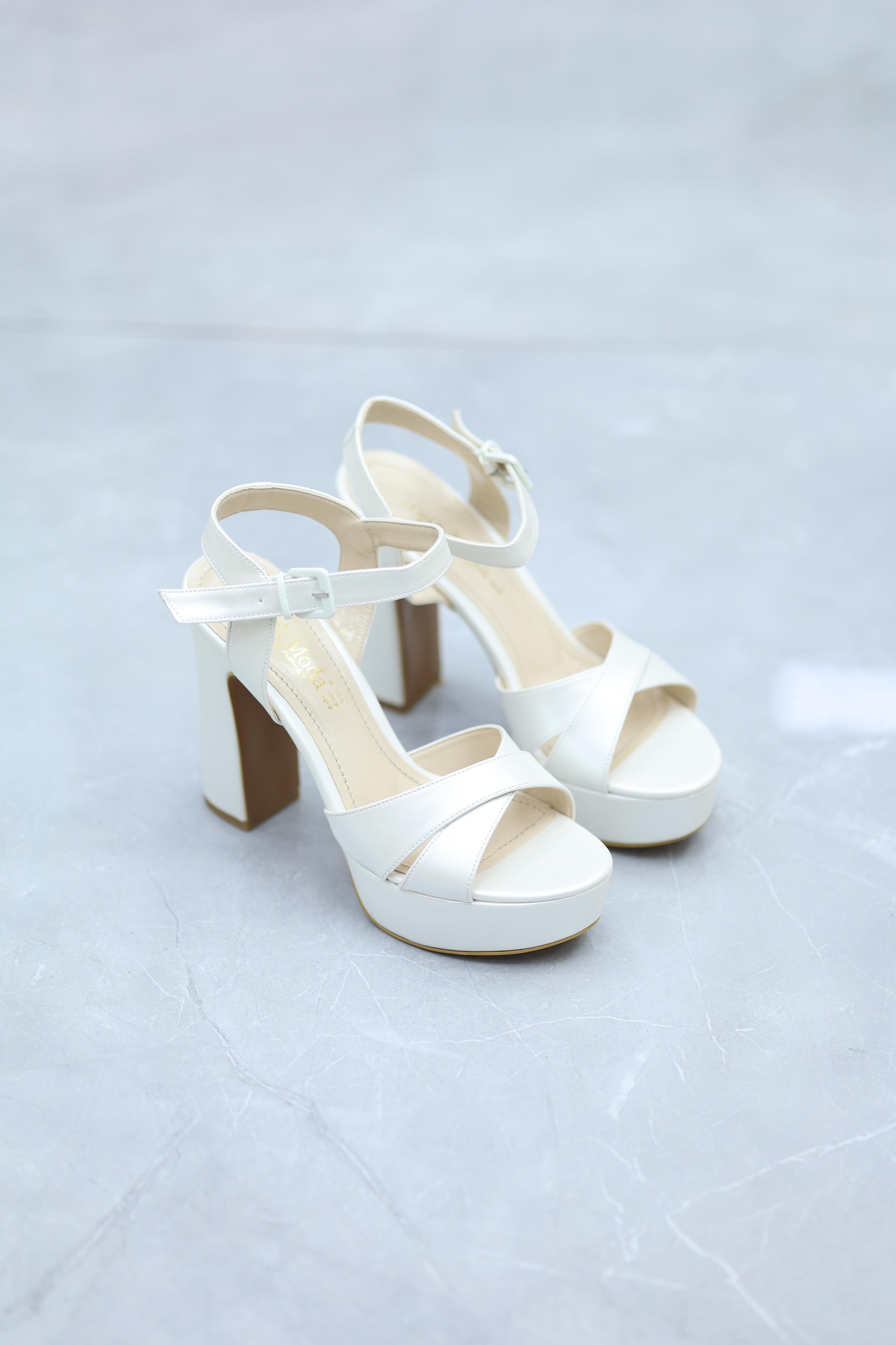 Platform Topuk Çok Rahat Kadın Ayakkabı Sedef Renk