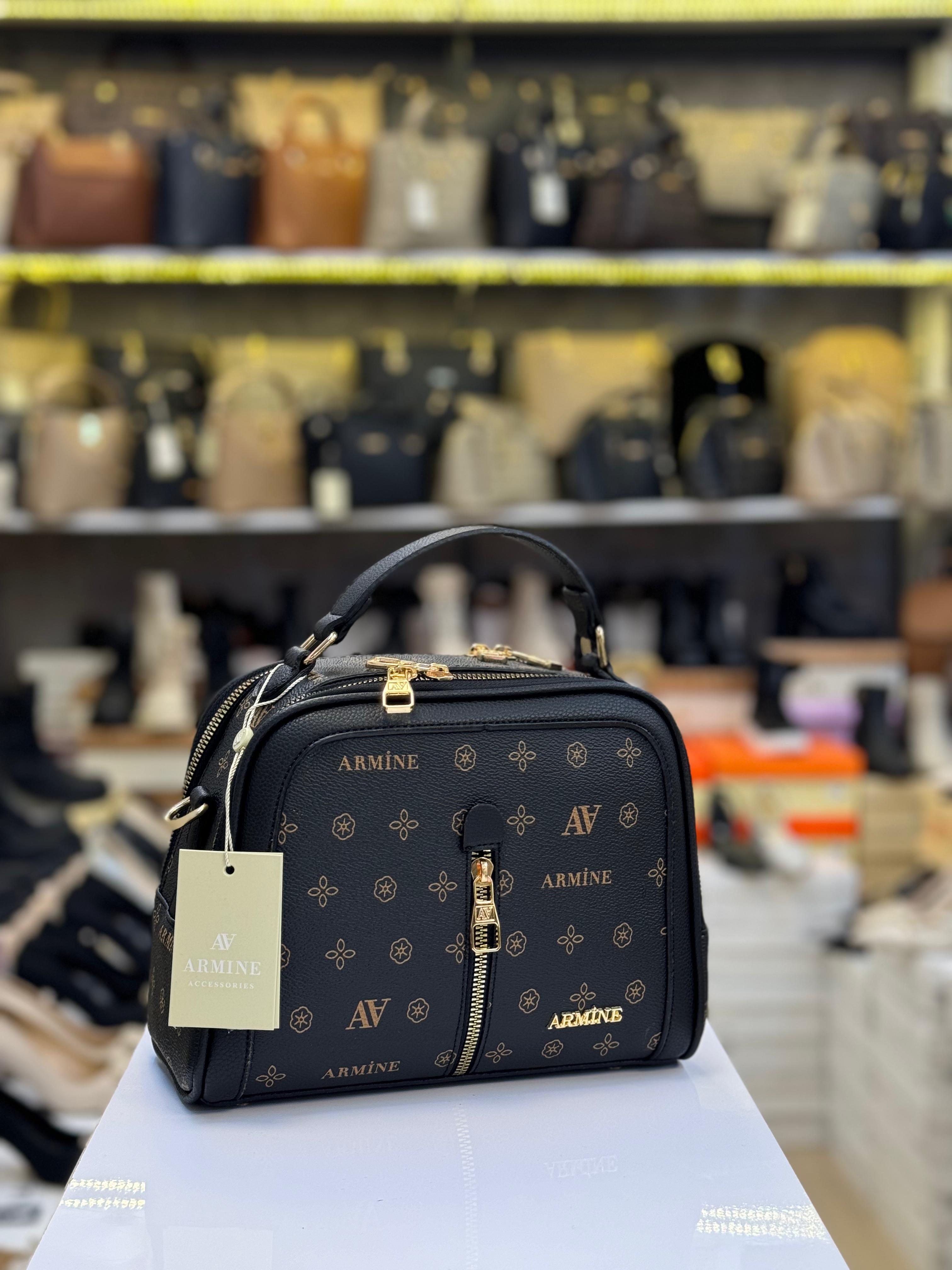 Sİyah Baskılı Armine Kadın Çantası