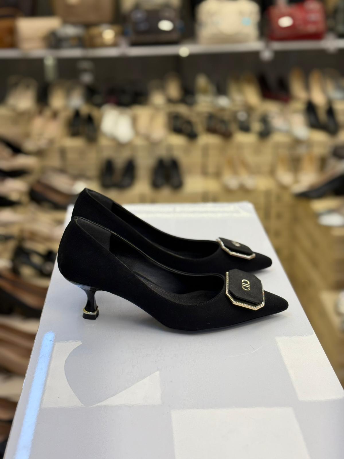 Siyah Mini Topuk Stiletto