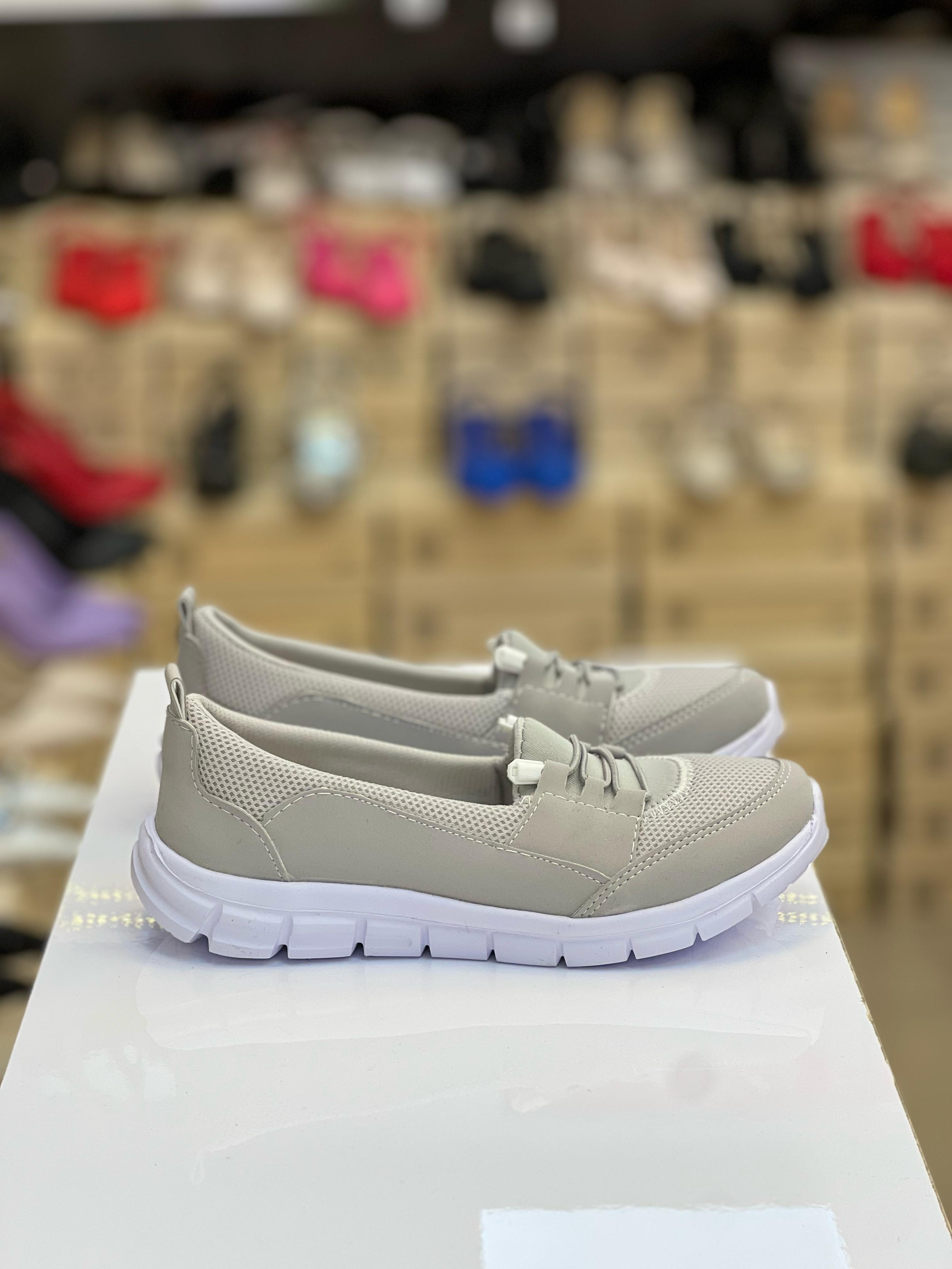 Taş Rengi Rahat Hafif Memory Kalın Taban Yürüyüş Günlük Bez Spor Ayakkabı