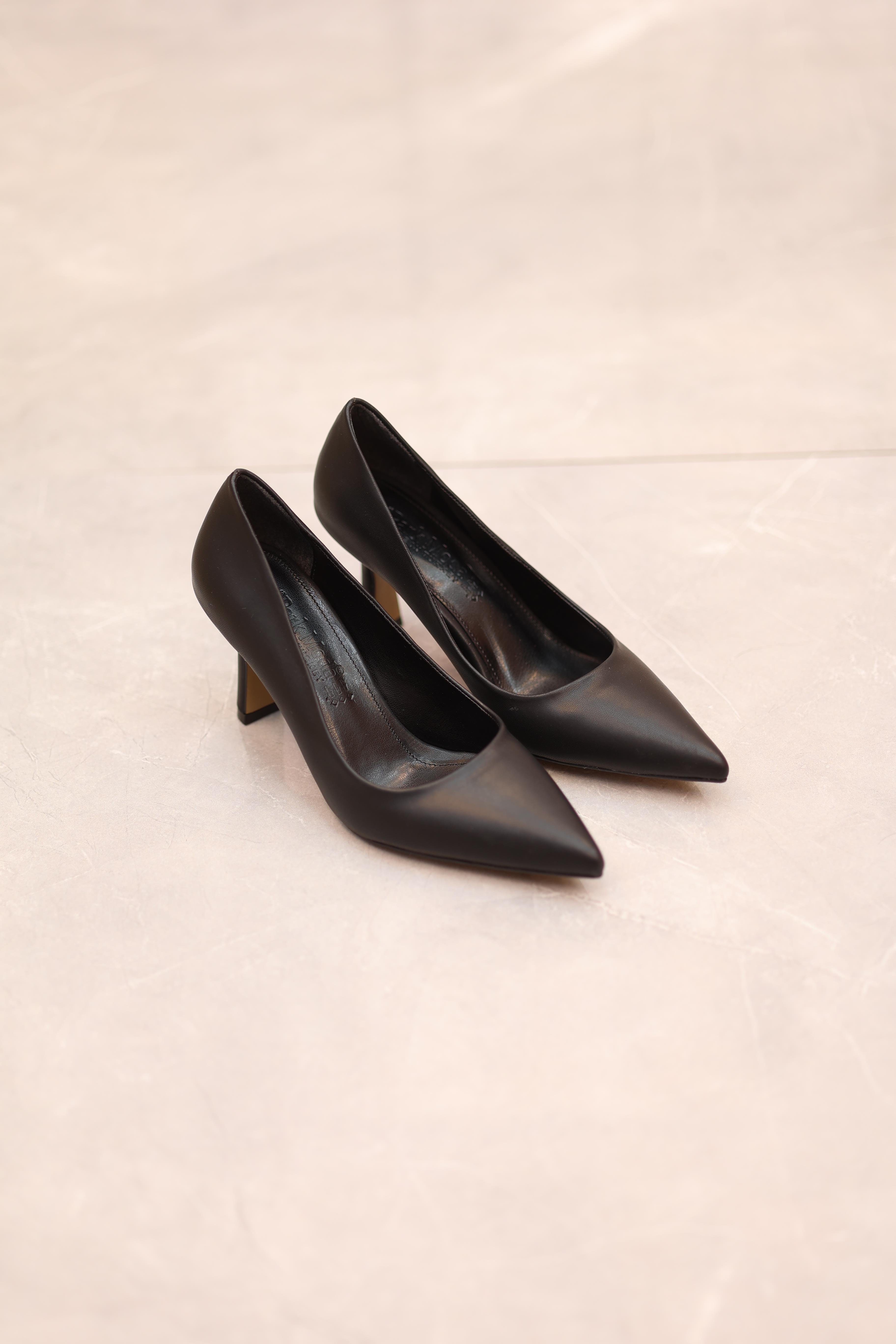 Topuklu Düz Rahat Stiletto Siyah