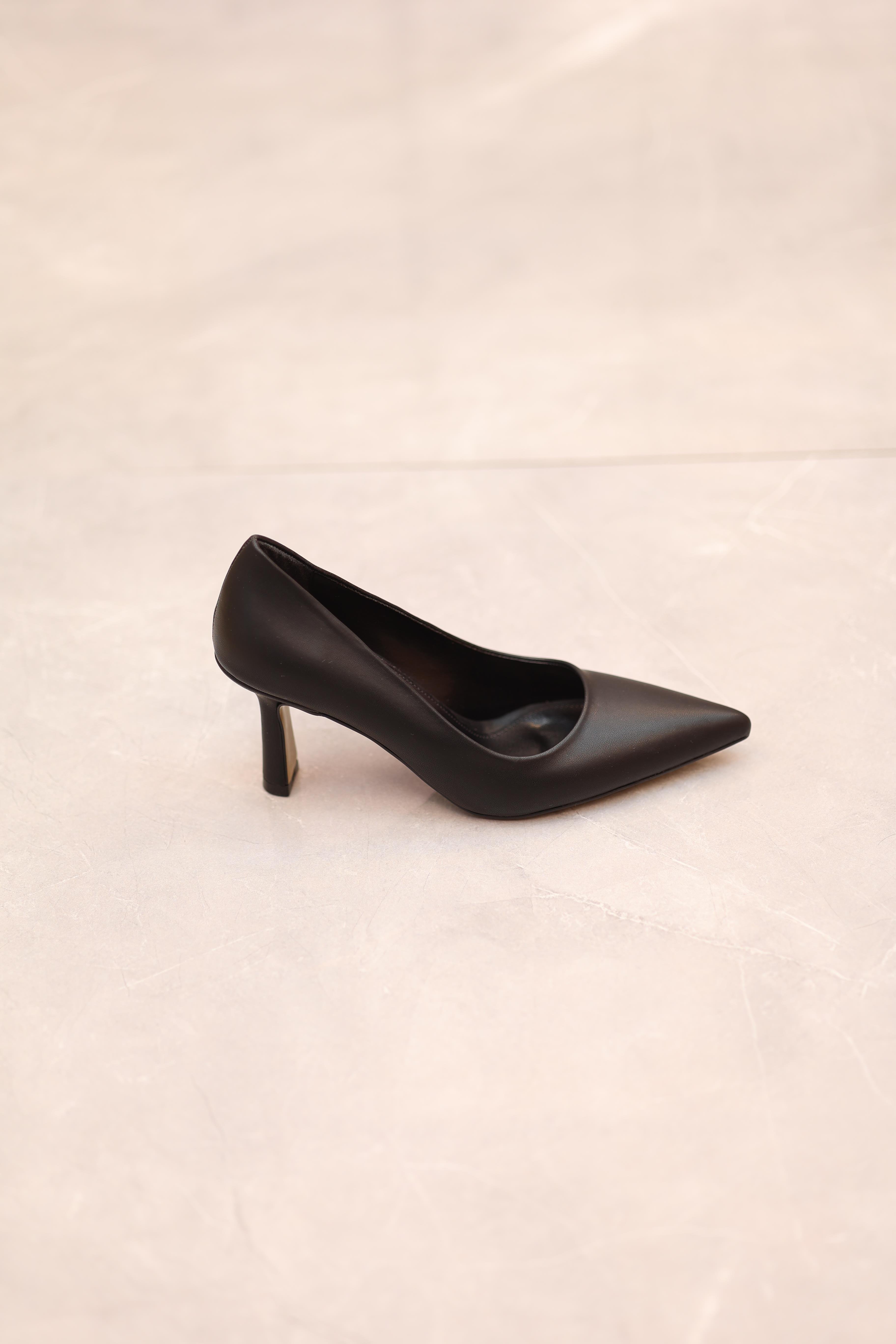 Topuklu Düz Rahat Stiletto Siyah