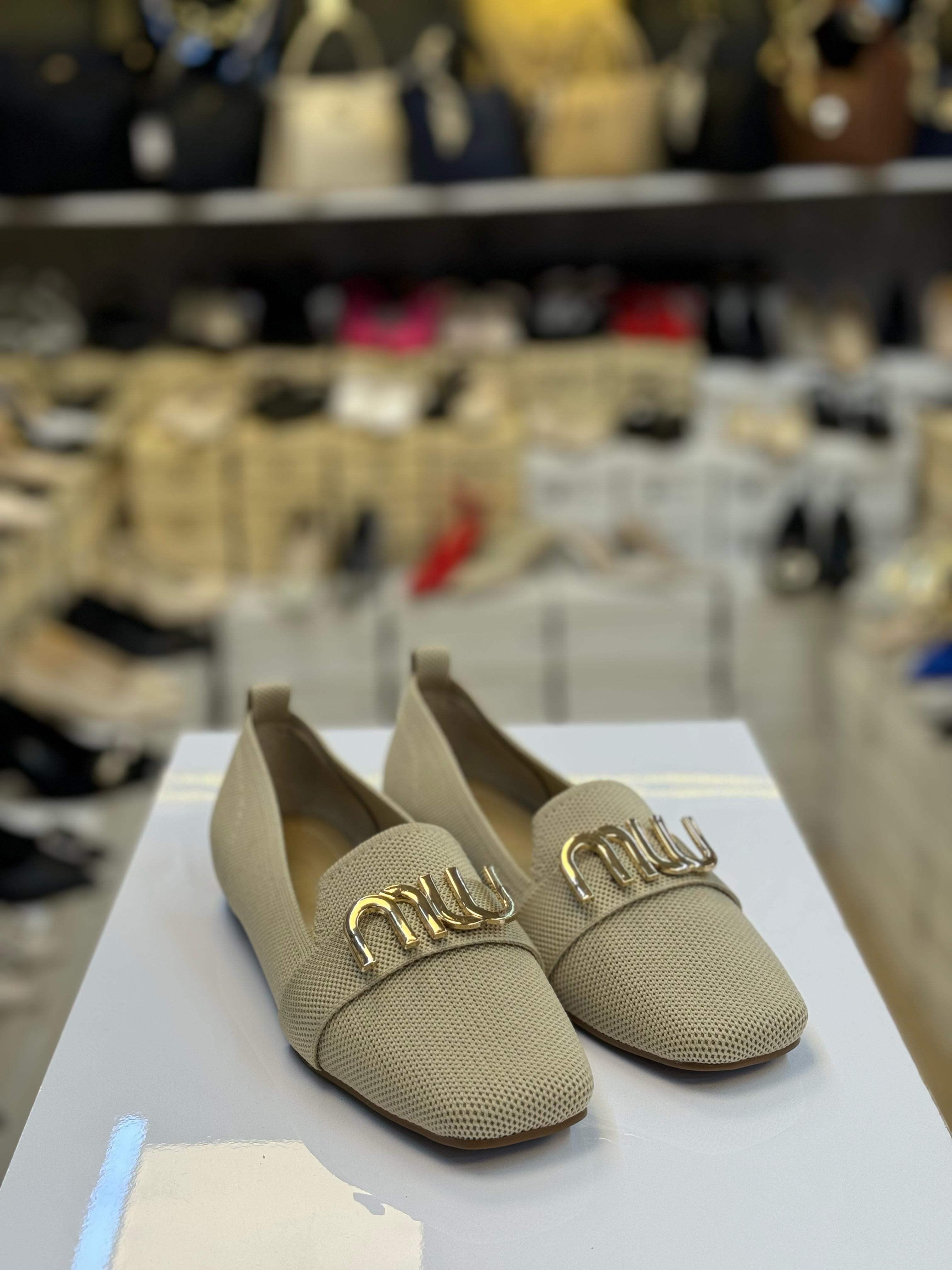 Triko Kare Burun Çok Rahat Kadın Babet