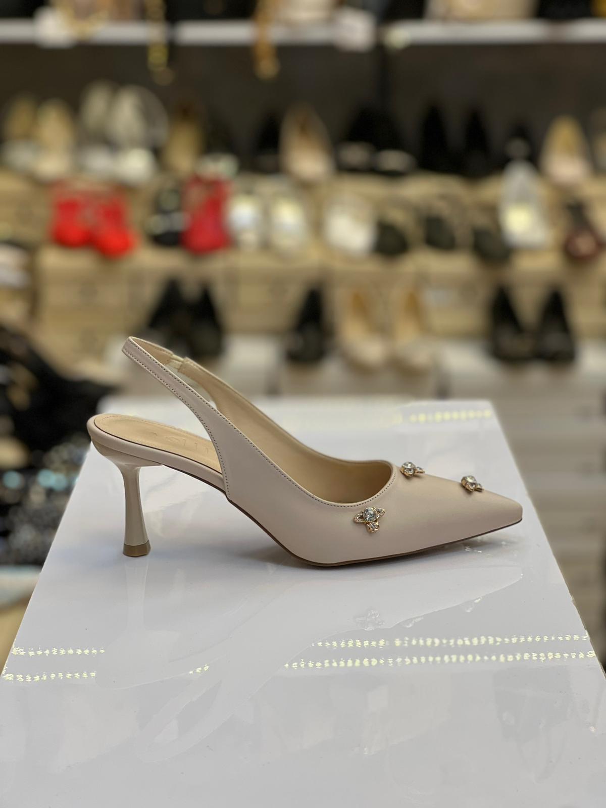 Üstü Taşlı Arkası Açık Stiletto