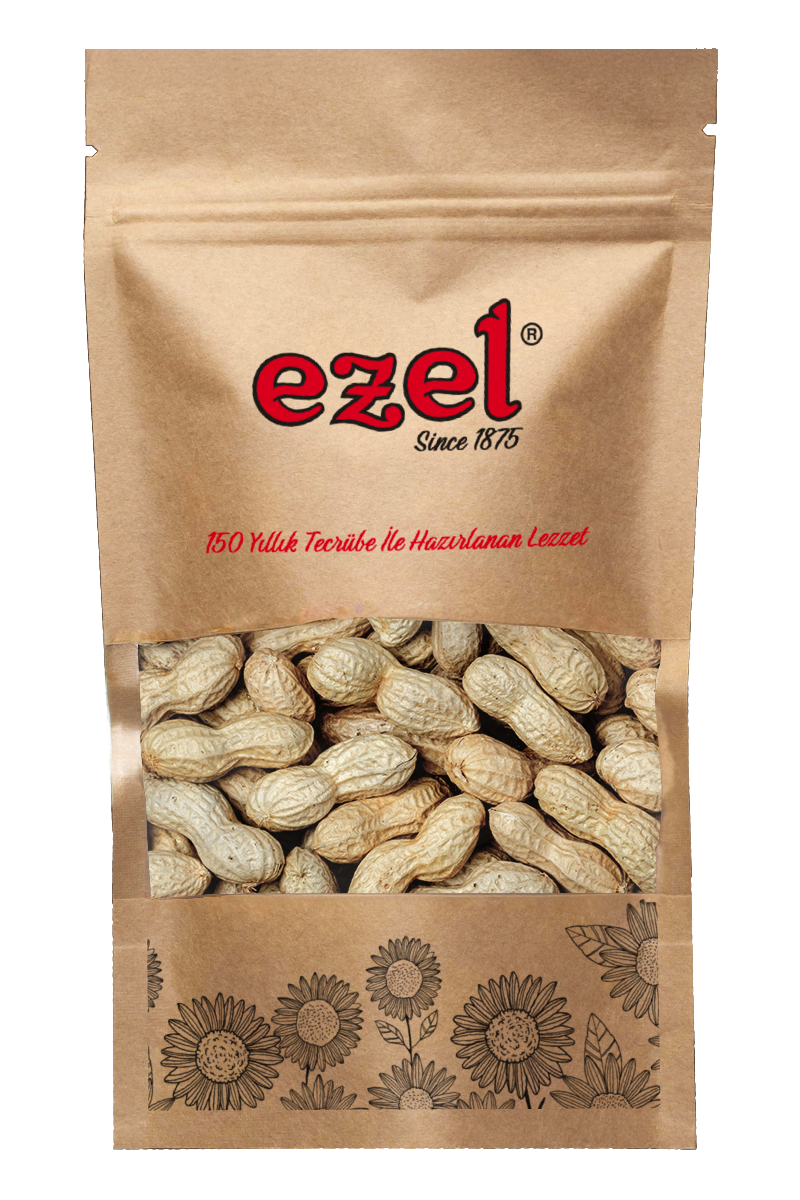 Ezel Kuruyemiş Kabuklu Çiğ Yer Fıstığı 500gr – Taze ve Doğal - Zipli Ambalaj