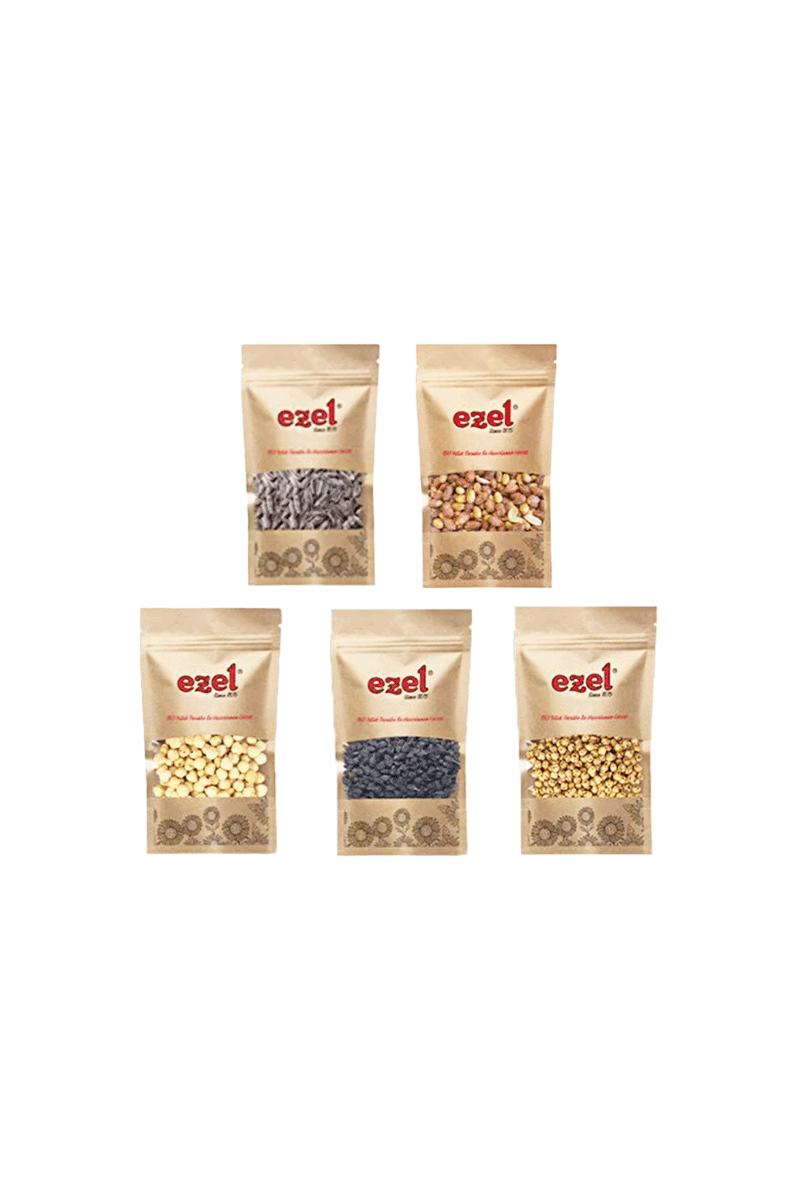 Ezel Kuruyemiş Maç Gecesi Kolisi – 5'li Atıştırmalık Set + 100 g Türk Kahvesi 