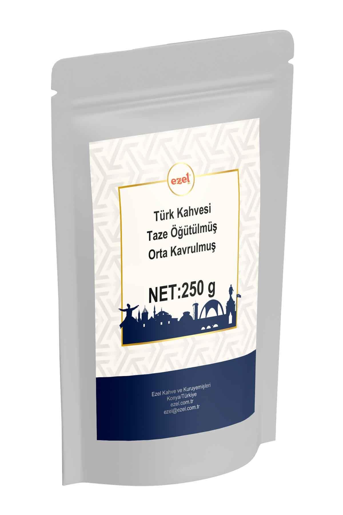 Ezel Türk Kahvesi – Orta Kavrulmuş ve Taze Öğütülmüş 250gr - Zipli Ambalaj  