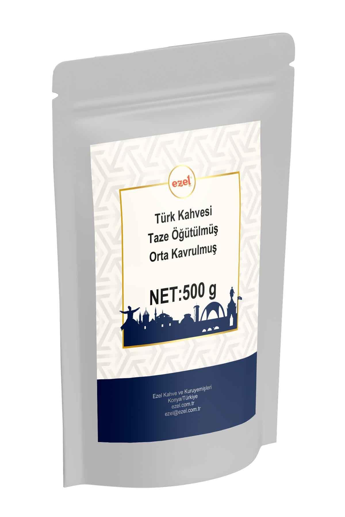 Ezel Türk Kahvesi – Orta Kavrulmuş ve Taze Öğütülmüş 500gr - Zipli Ambalaj  