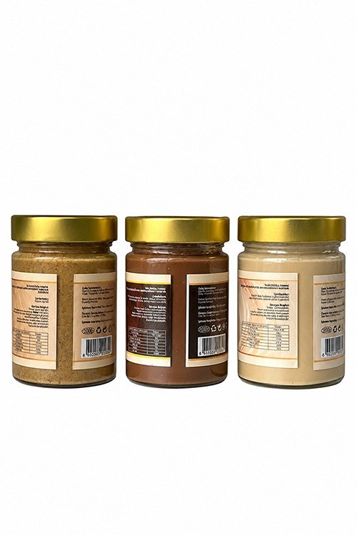 Ezel'den Sütlü Fındık Kreması 350g & Kakaolu Fındık Kreması 350g & Fındık Ezmesi 350g