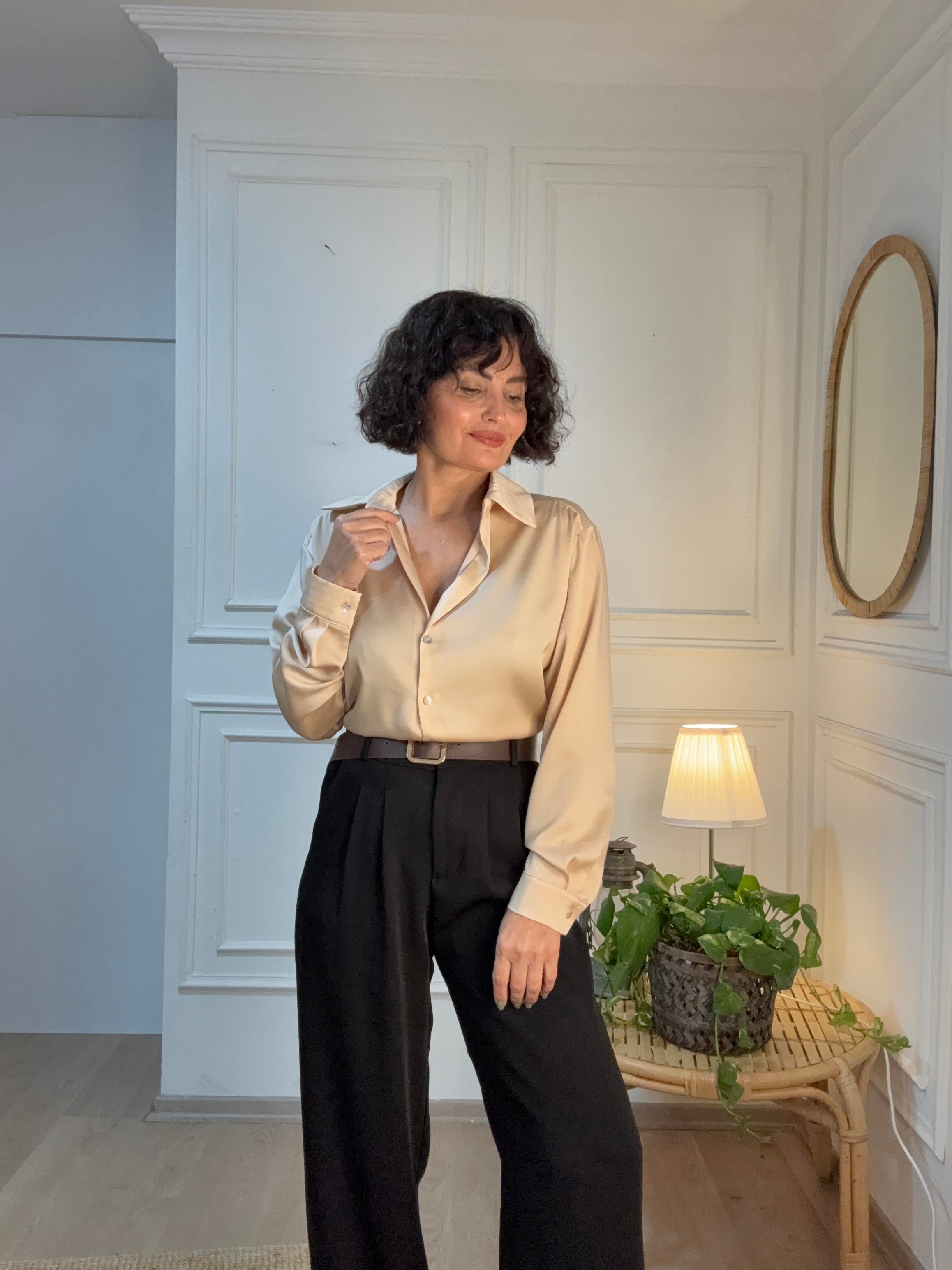 Beli Lastikli Palazzo Pantolon Siyah