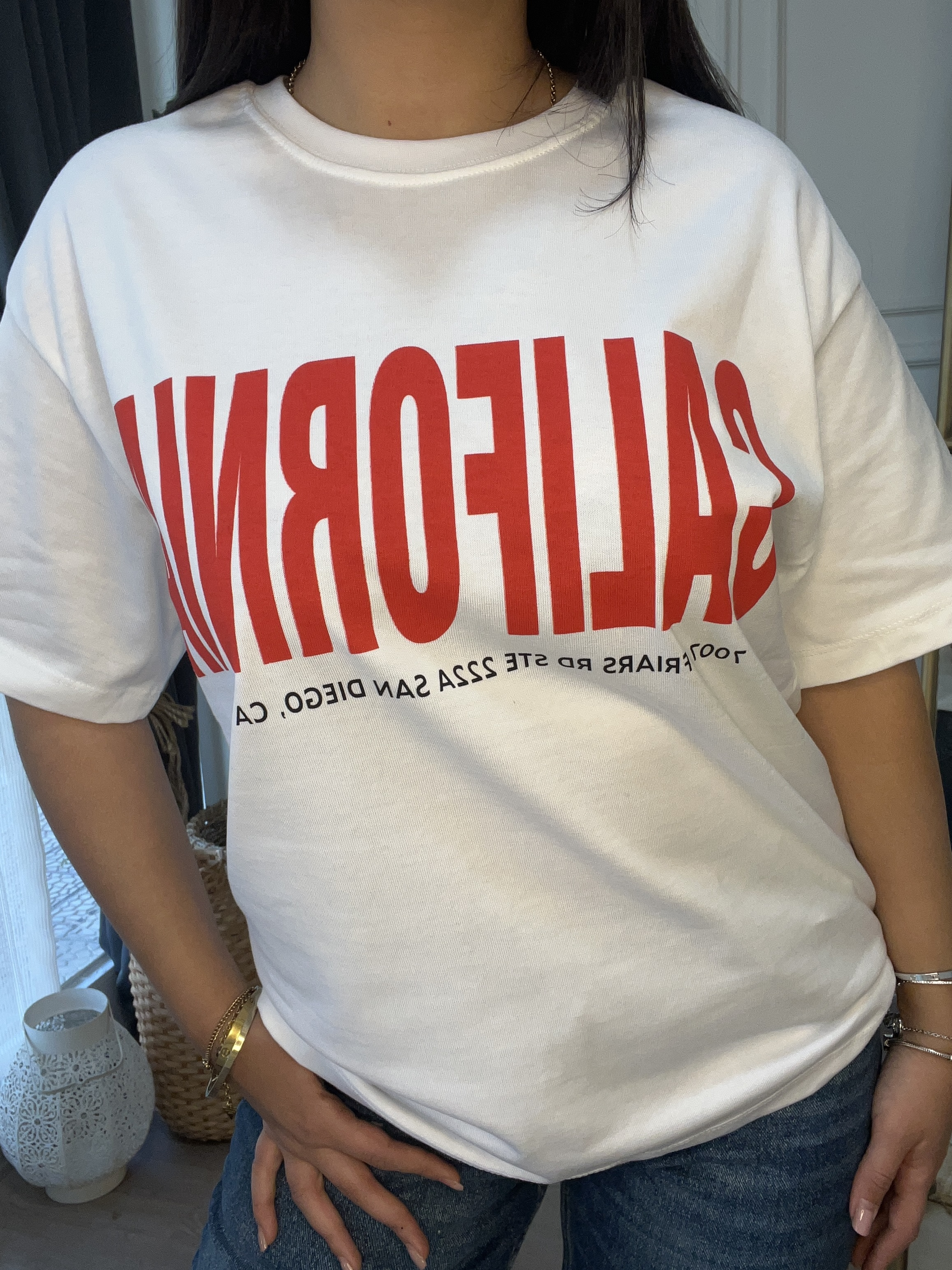Calıfornıa YazılıTshirt Beyaz 