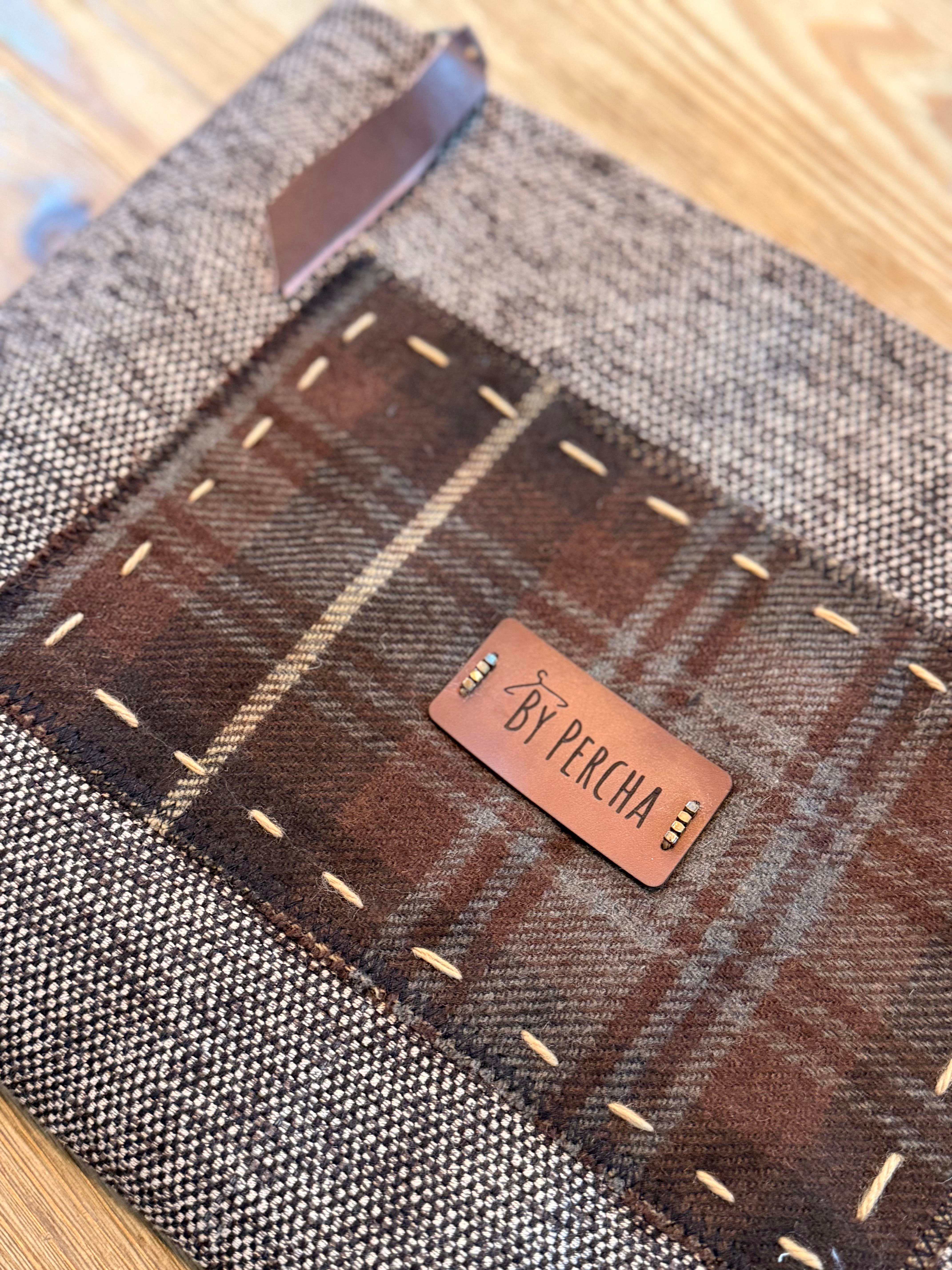 Clutch Çanta Özel Tasarım 25*35 Kahverengi