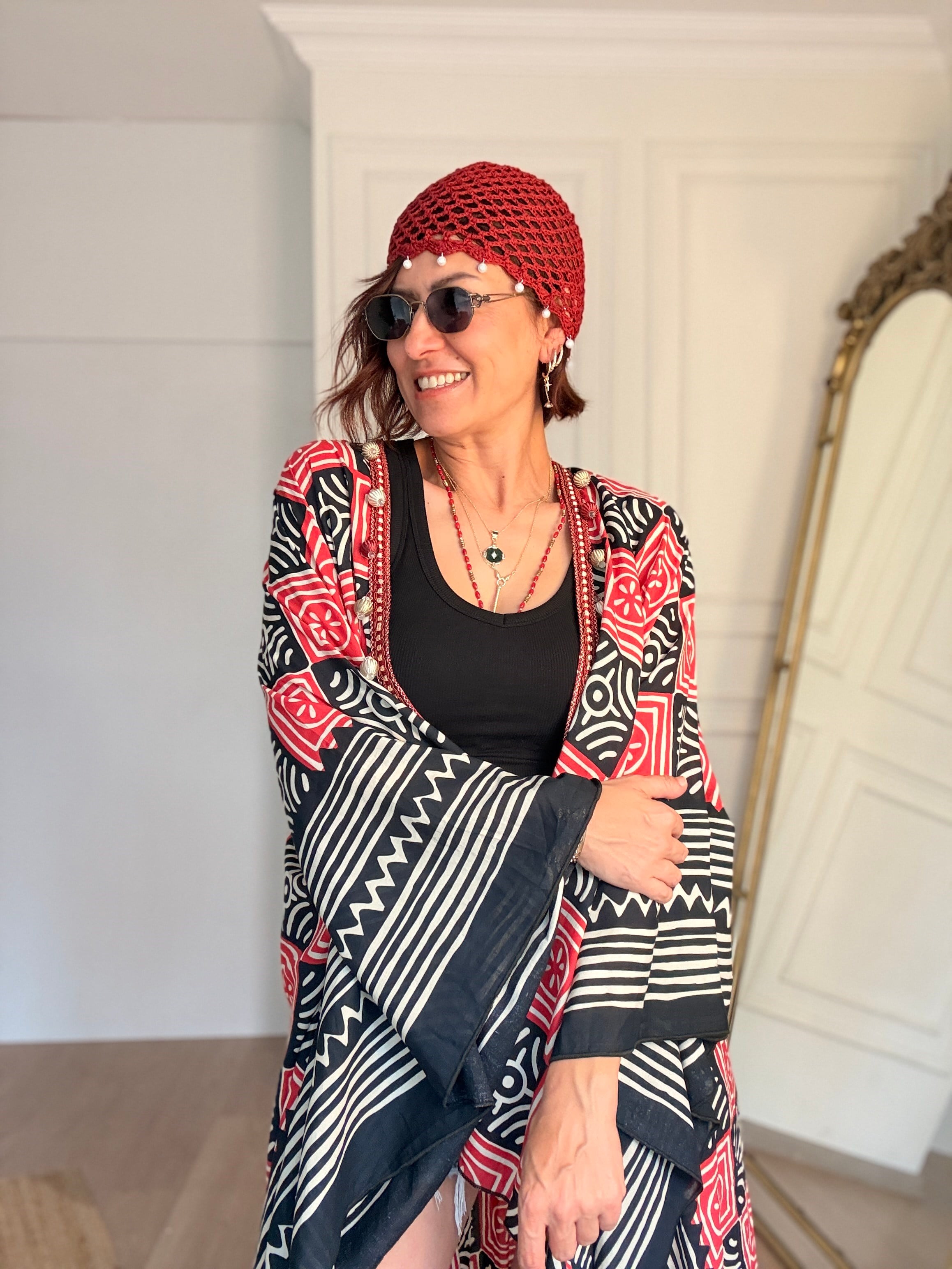 Desenli Tülbent Kimono