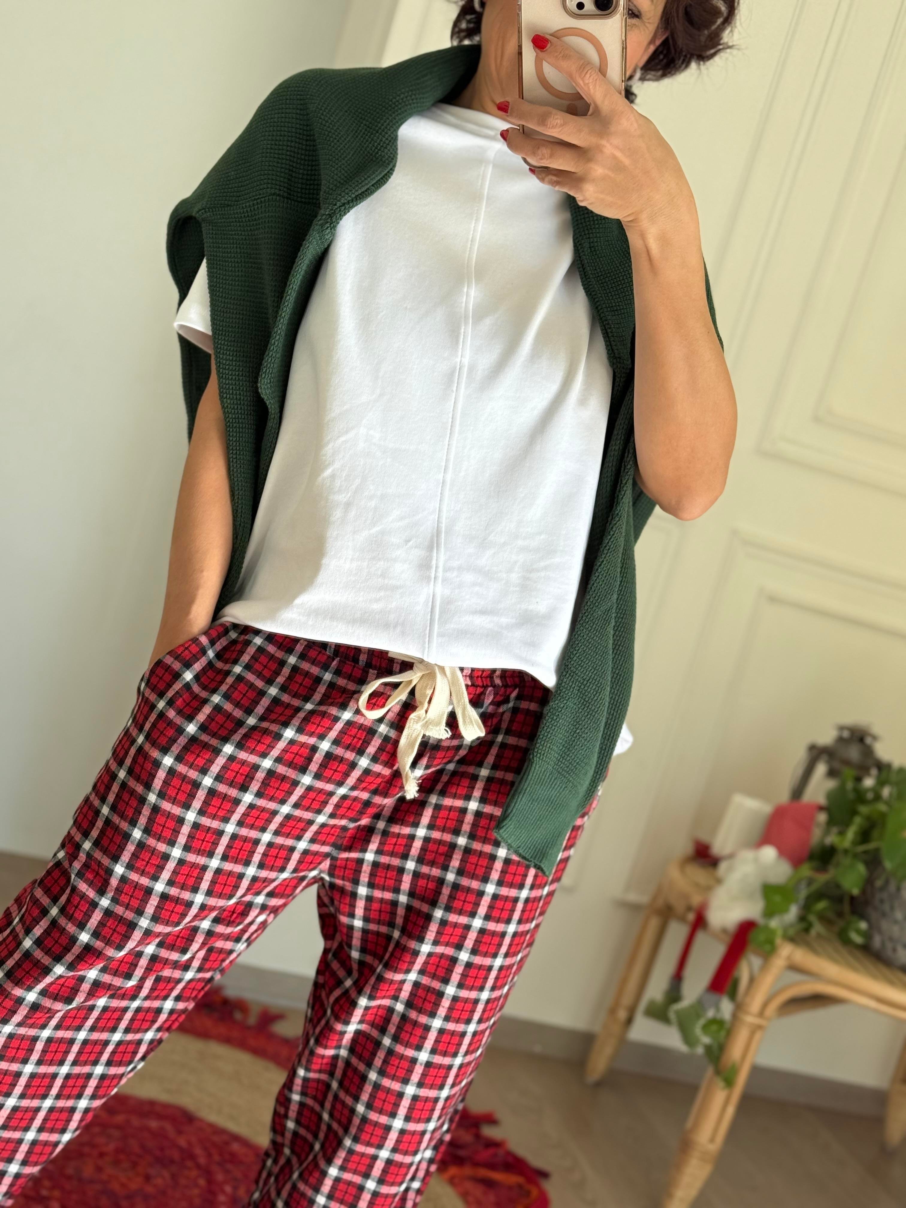 Ekose Pijama Altı Kırmızı