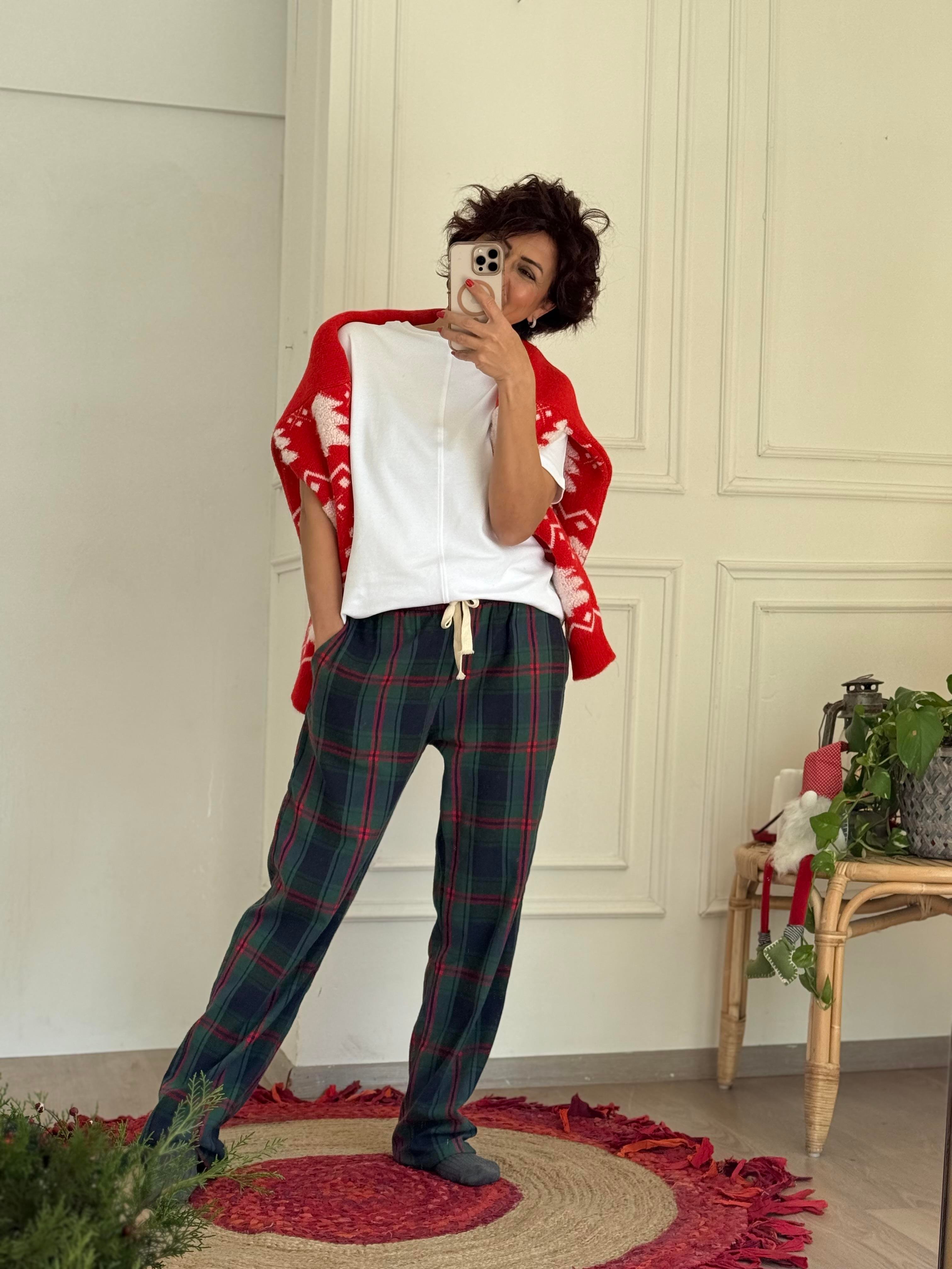 Ekose Pijama Altı Yeşil